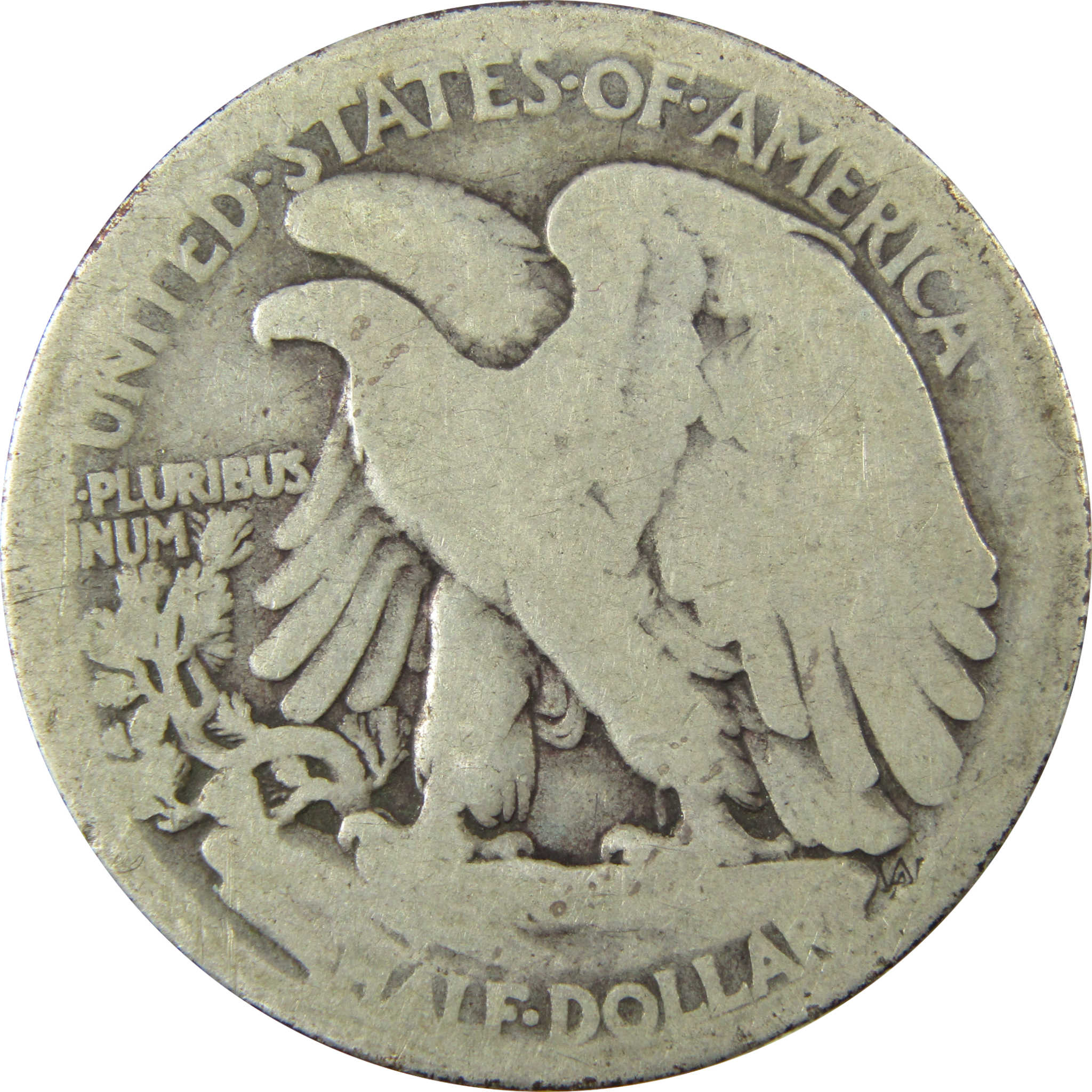 1917 S Obverse Liberty Walking Silver 50cAG About Good SKU:CP1448