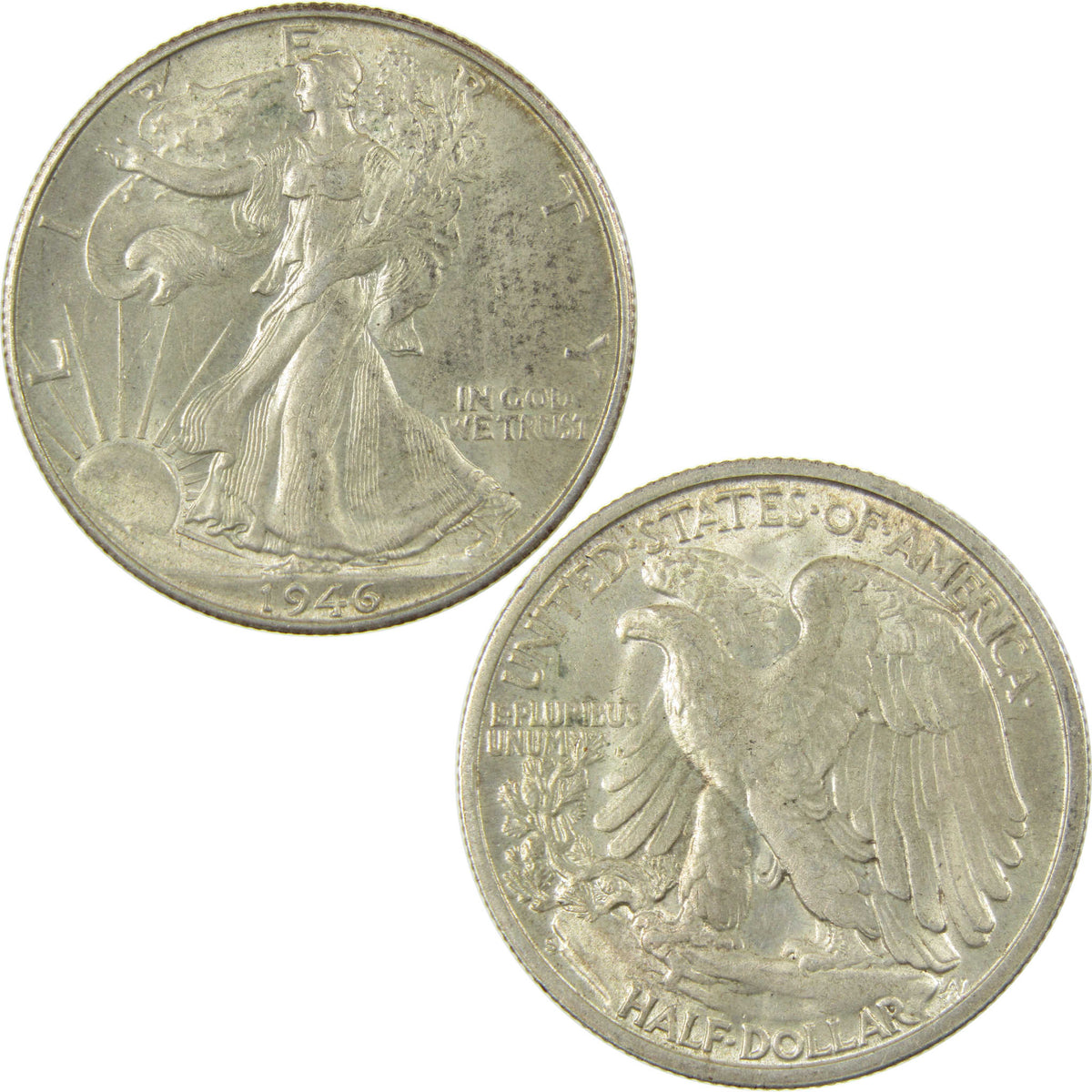 1946 S Liberty Walking Silver 50c Borderline Uncirculated SKU:I28651