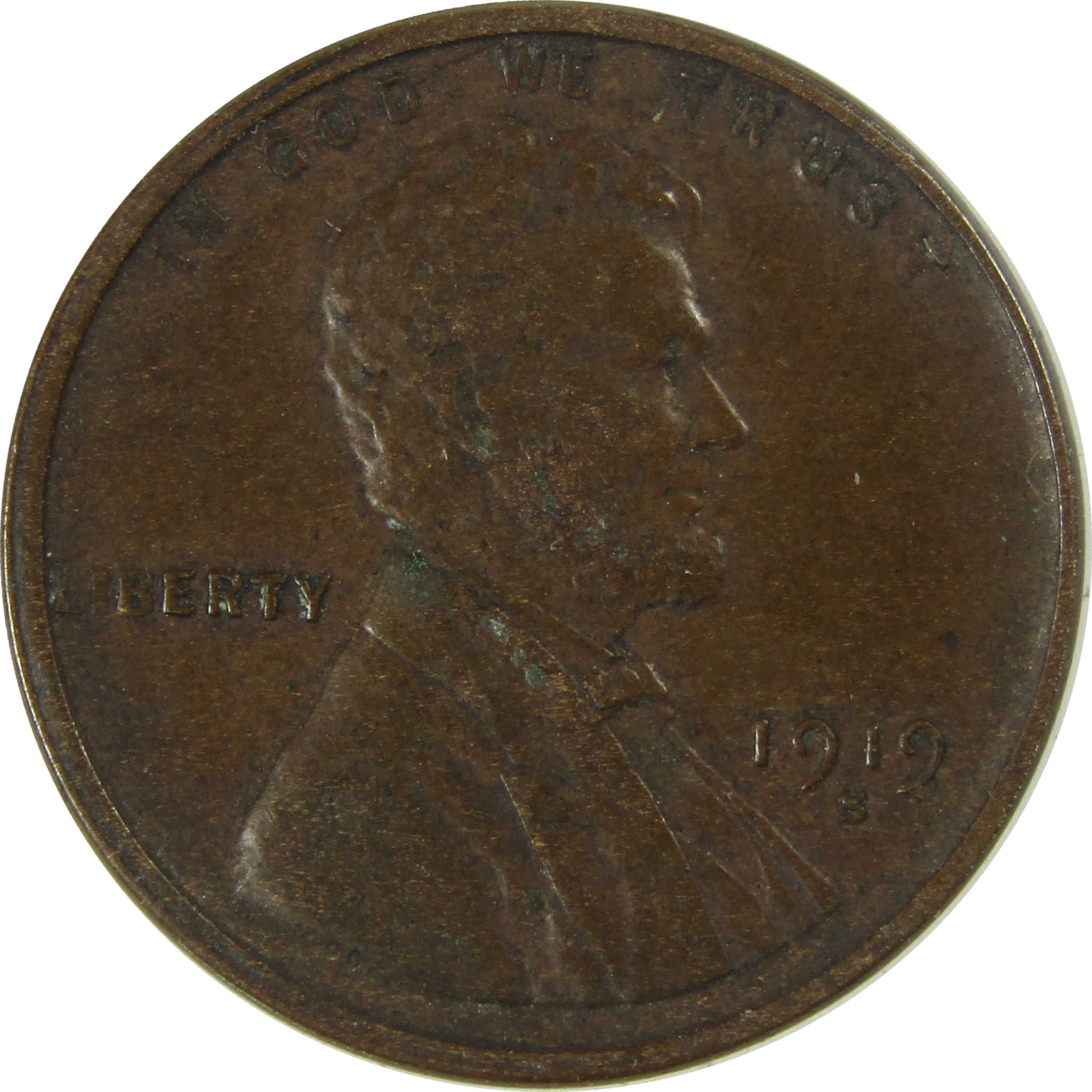 1919 S Lincoln Wheat Cent VF Very Fine Penny 1c Coin SKU:I26734