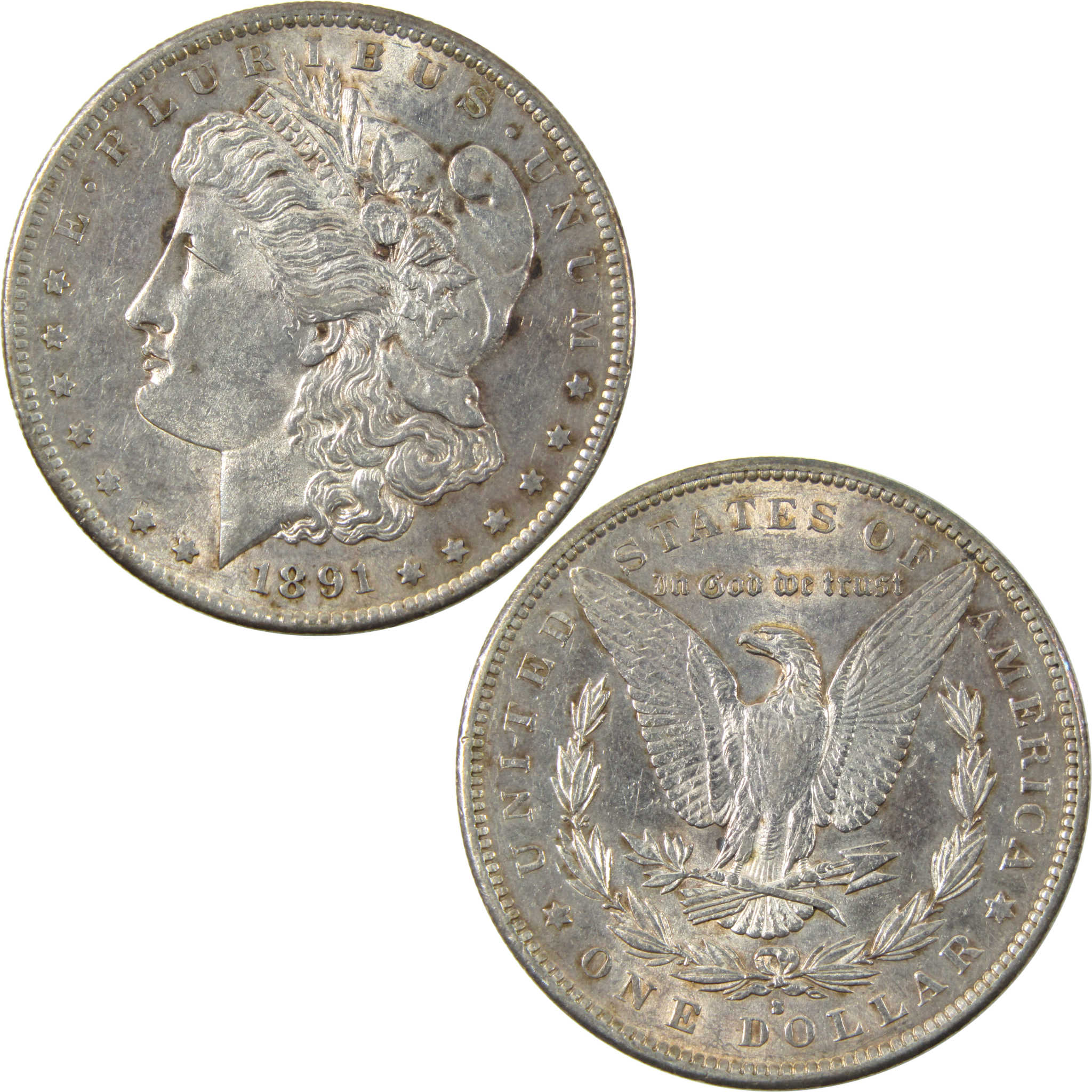 1891 S Morgan Dollar XF EF Extremely Fine Silver $1 Coin SKU:I14193 - Morgan coin - Morgan silver dollar - Morgan silver dollar for sale - Profile Coins &amp; Collectibles