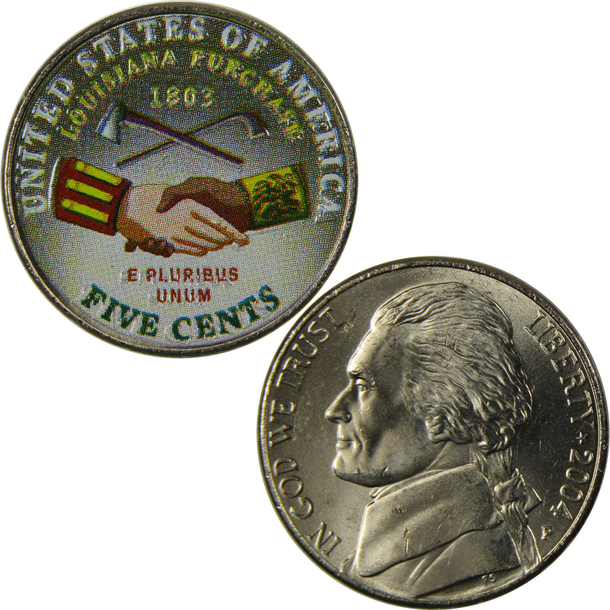 2004-2006 Colorized Jefferson Nickel 5 Coin Set Collectible