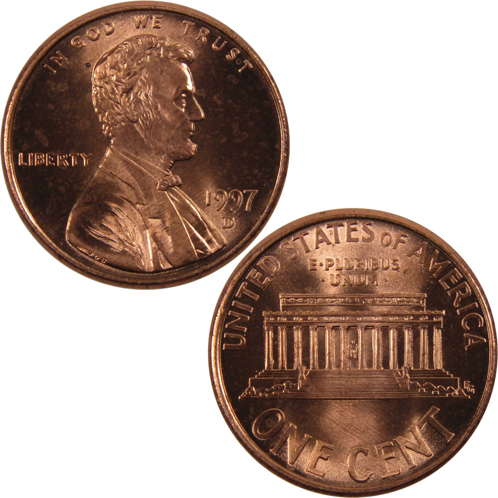 1997 D Lincoln Memorial Cent BU Uncirculated Penny 1c Coin