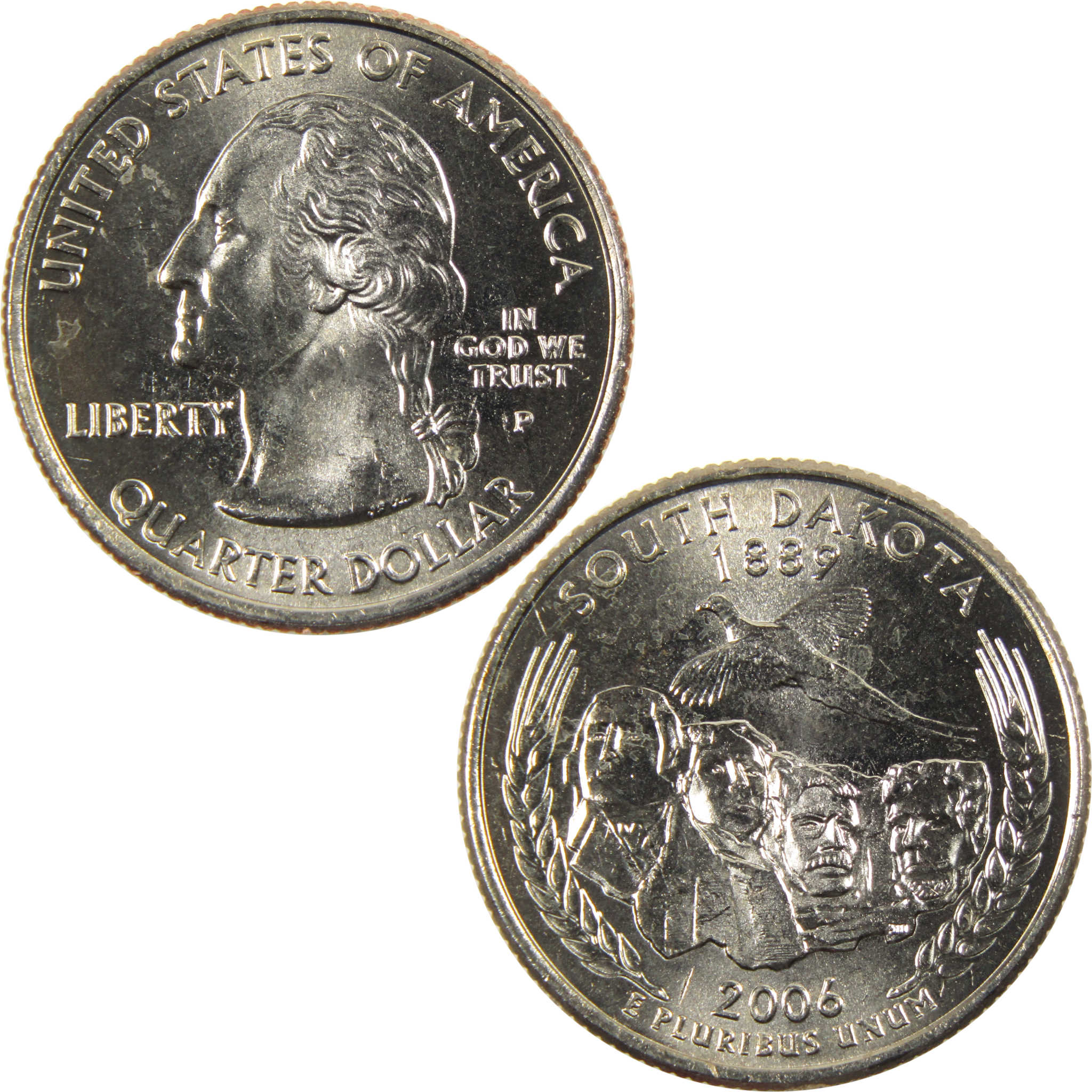 2006 P South Dakota State Quarter BU Uncirculated Clad 25c Coin