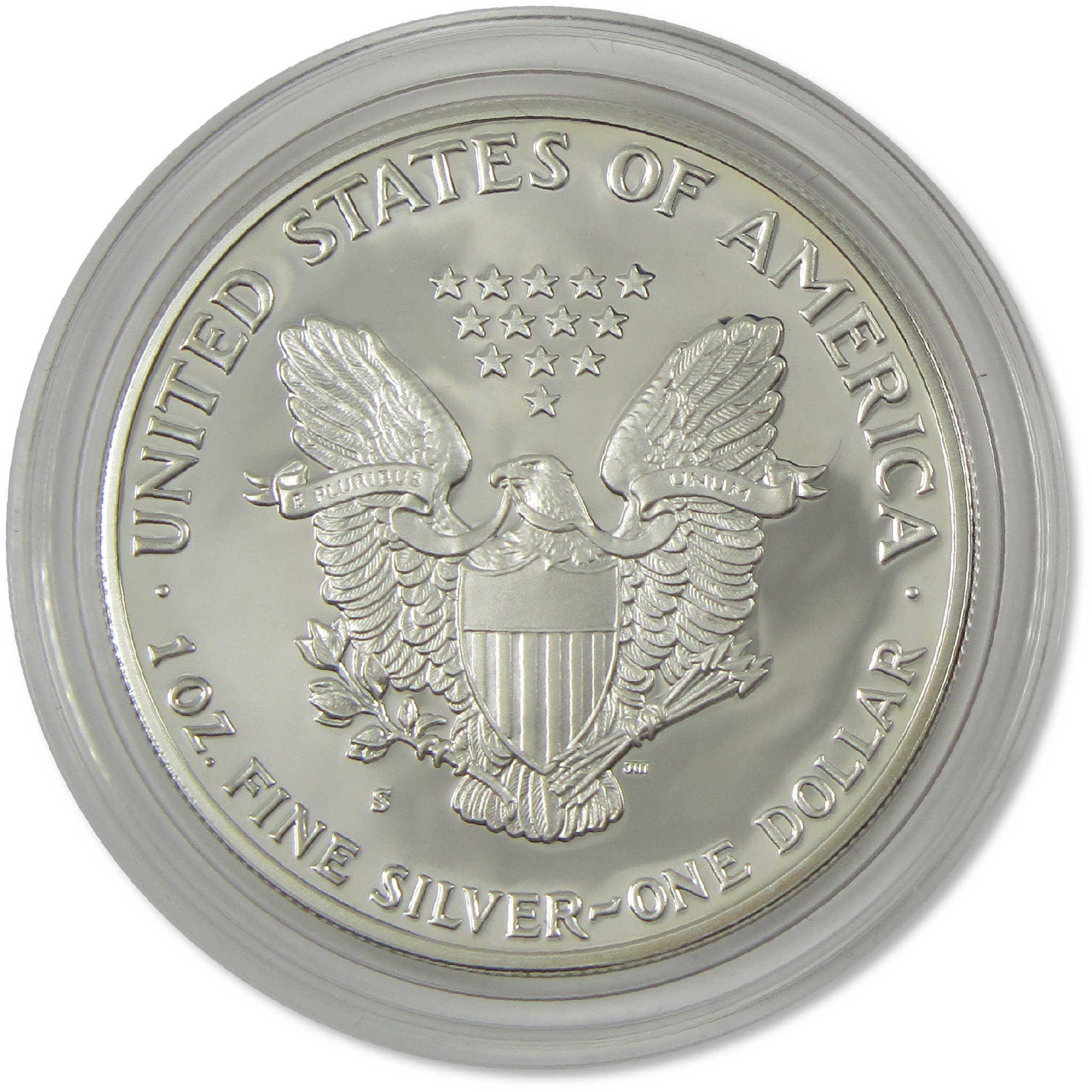 1986 S American Silver Eagle Choice Proof Bullion $1 Coin OGP COA