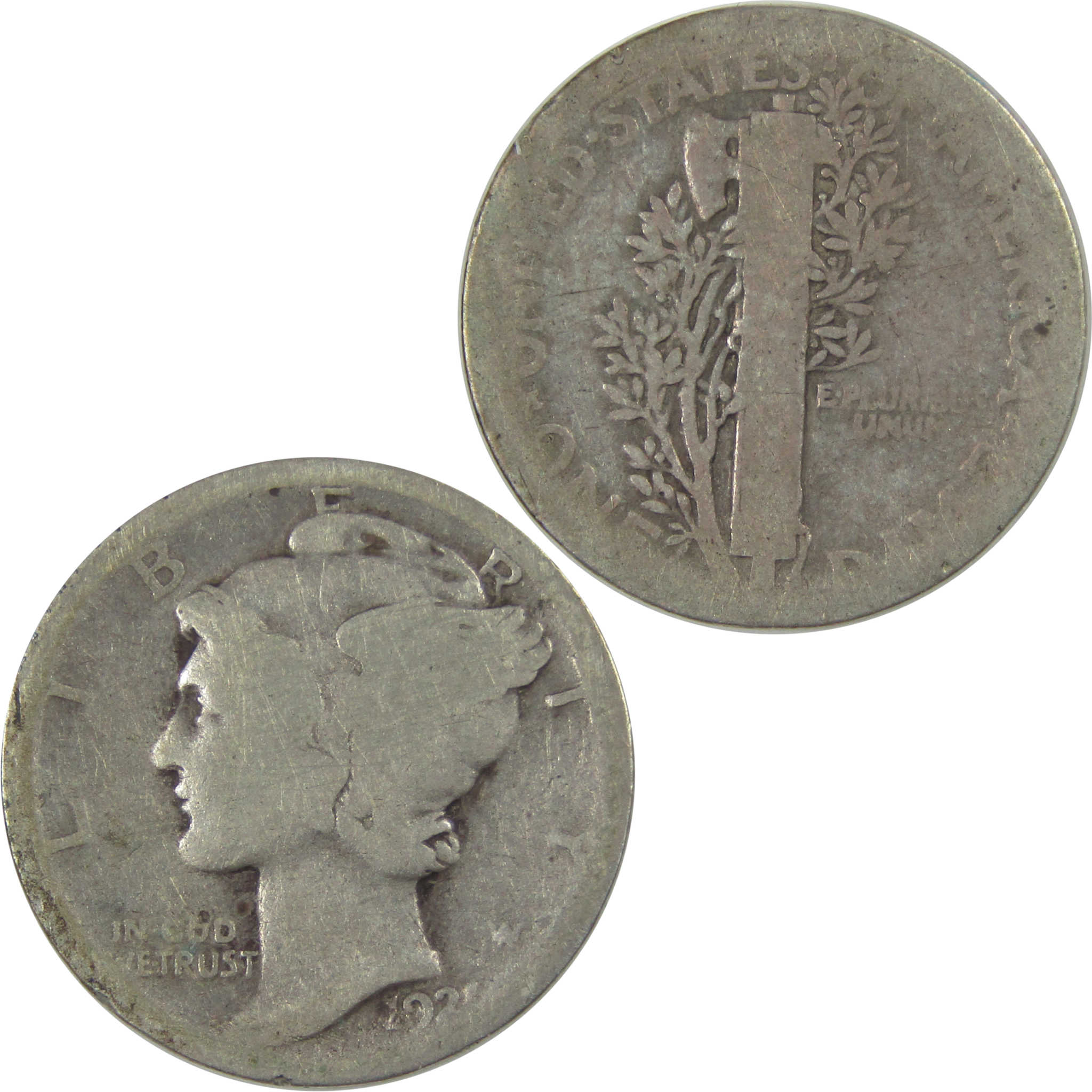 1921 Mercury Dime AG About Good Silver 10c Coin SKU:I23179