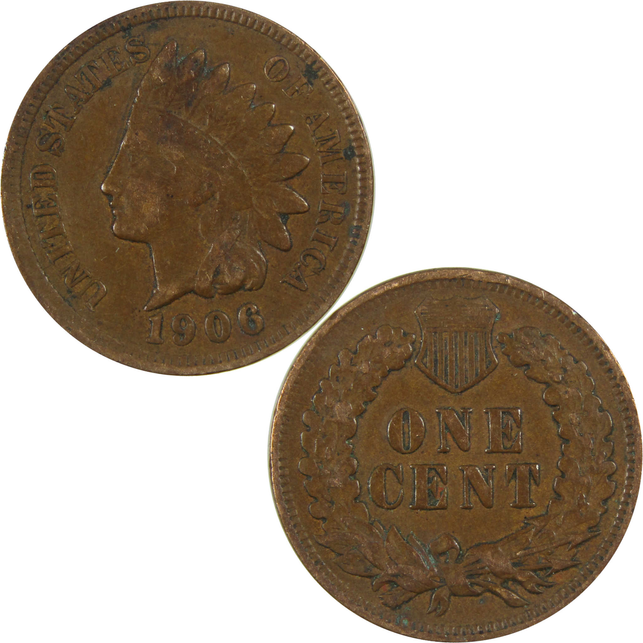 1906 Indian Head Cent VF Very Fine Penny 1c Coin SKU:I27024