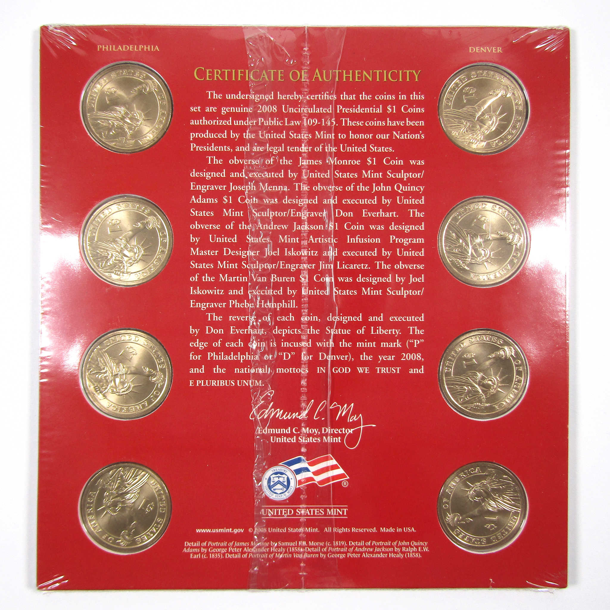 2008 P&D Presidential Dollar $1 Coin Uncirculated Set OGP SKU:CPC3772