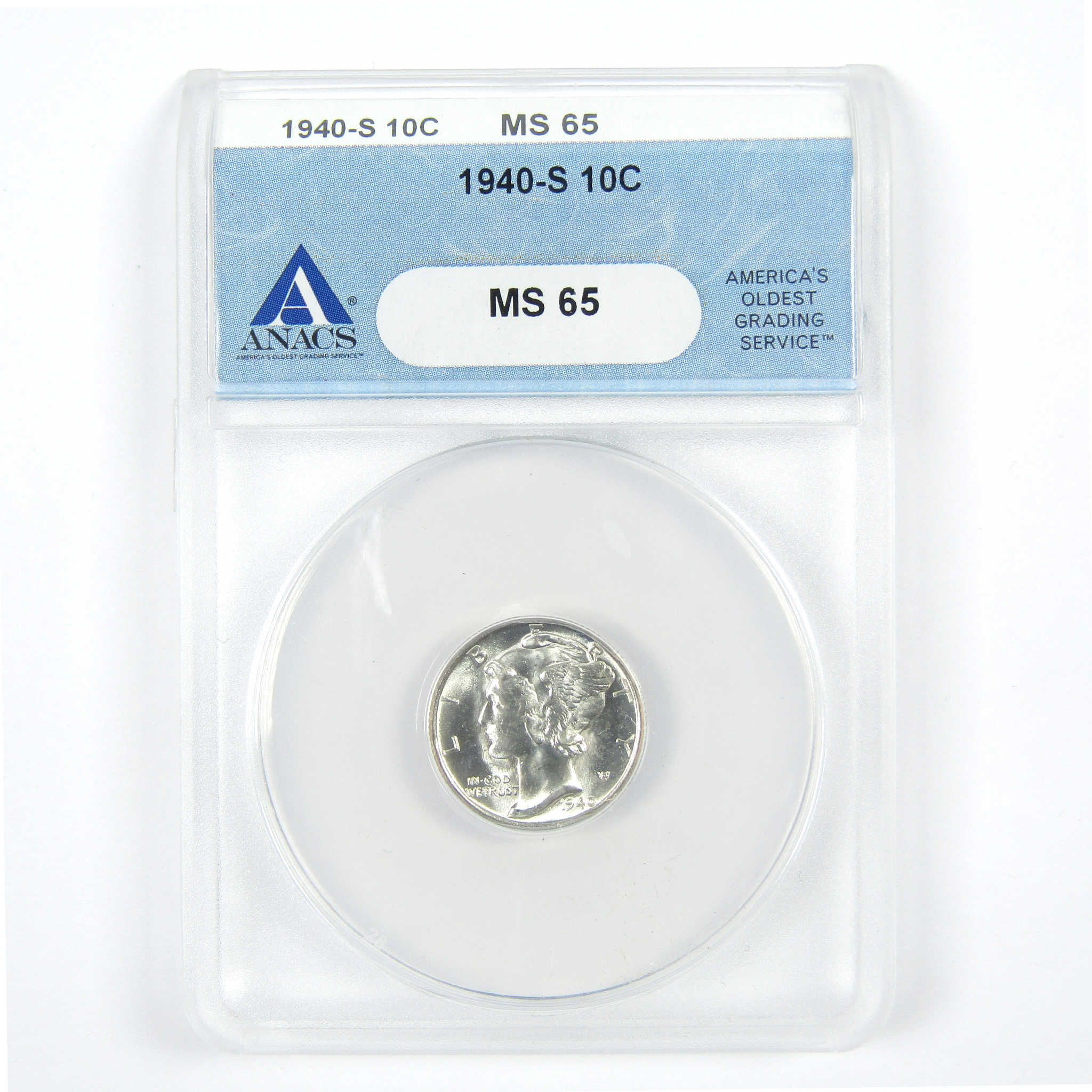 1940 S Mercury Dime MS 65 ANACS Silver 10c Uncirculated SKU:I15011