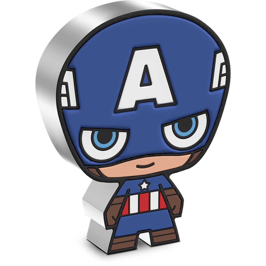 Marvel Captain America Chibi 1 oz .999 Silver $2 Proof COA SKU:OPC154