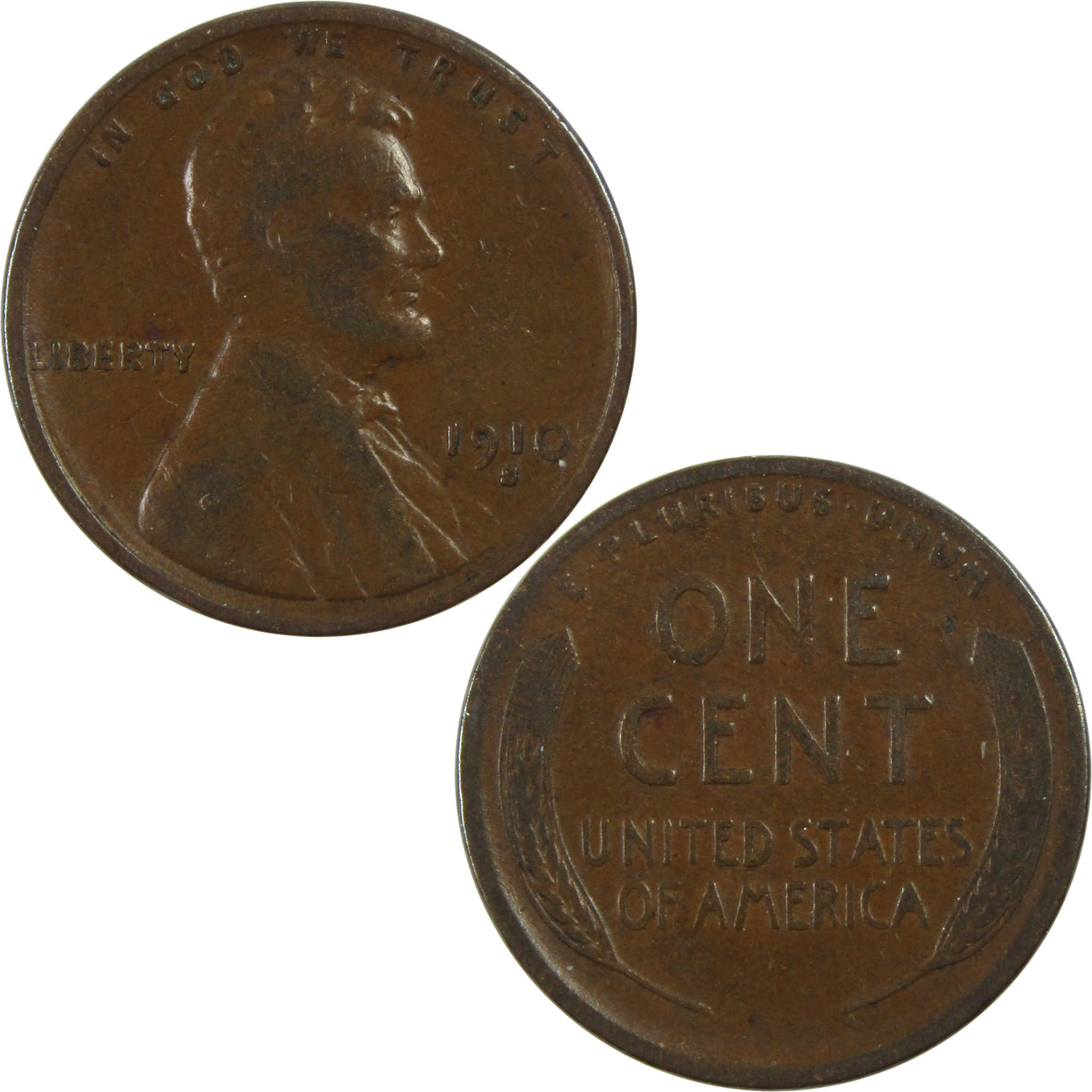 1910 S Lincoln Wheat Cent F Fine Penny 1c Coin SKU:I13398