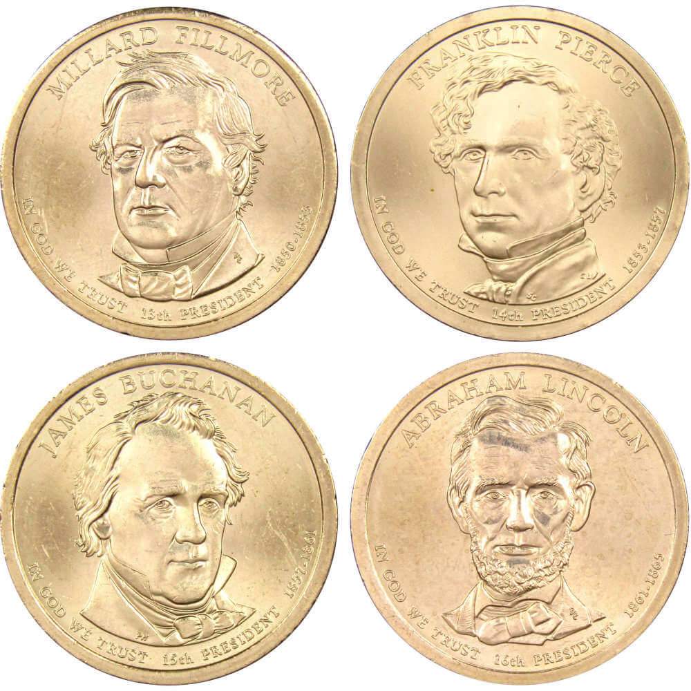 2010 P Presidential Dollar 4 Coin Set Uncirculated Mint State