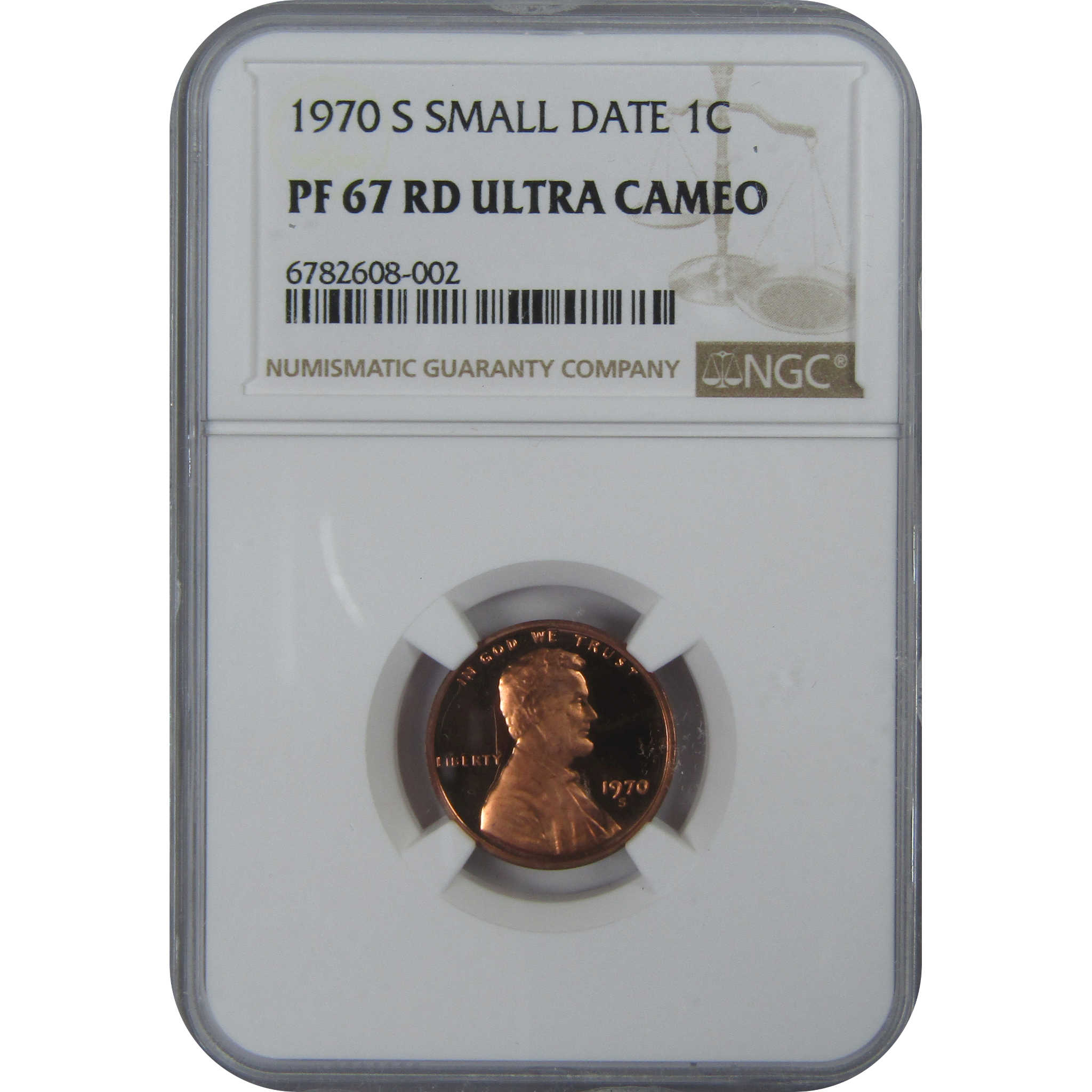 1970 S Small Date Lincoln Memorial Cent PF 67 RD Ultra Cameo NGC