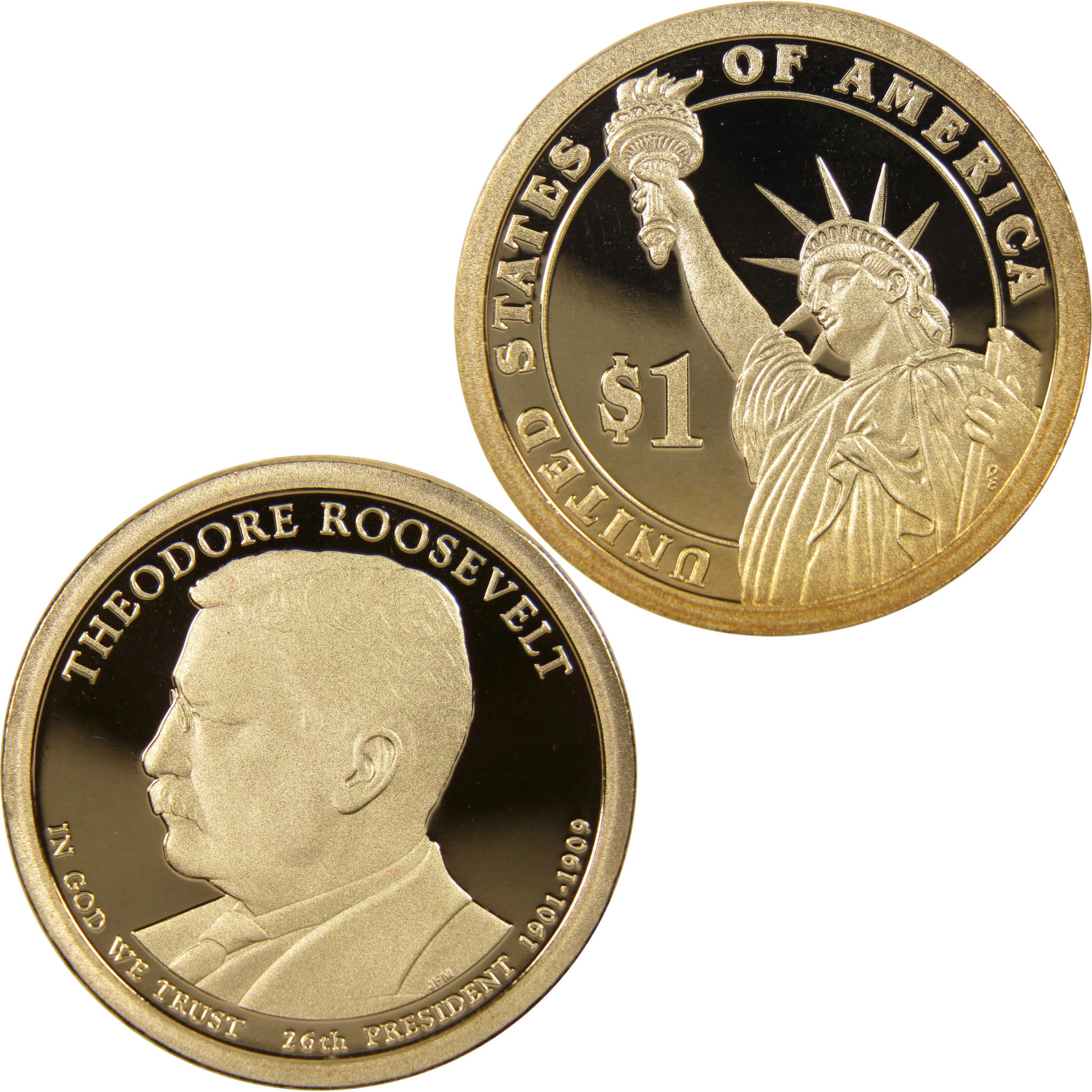 2013 S Theodore Roosevelt Presidential Dollar Choice Proof $1 Coin