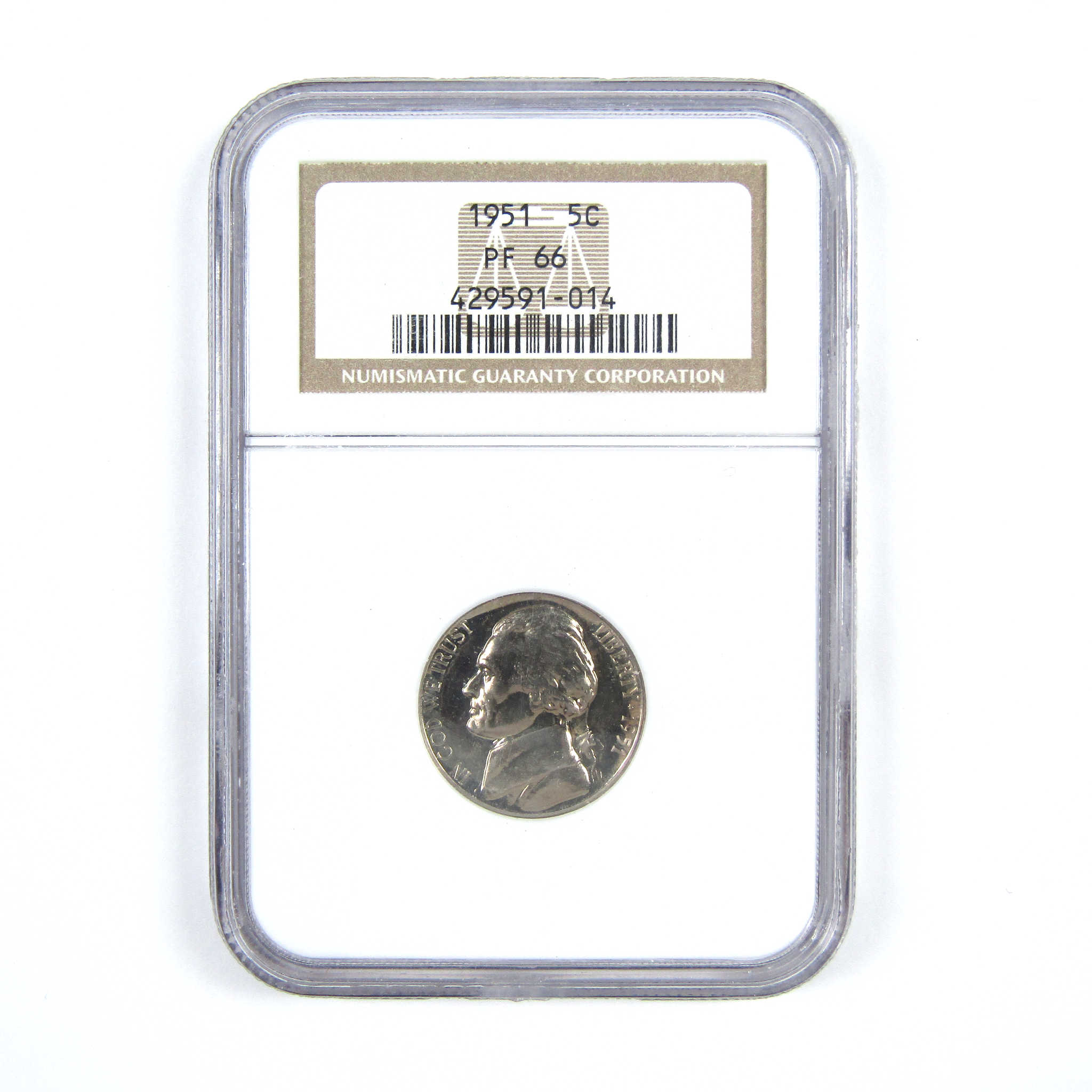 1951 Jefferson Nickel PF 66 NGC 5c Proof Coin SKU:CPC7384