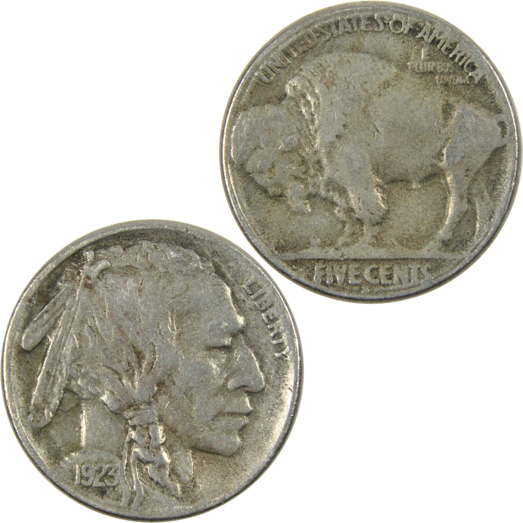 1923 S Indian Head Buffalo Nickel VF Very Fine 5c Coin SKU:I14636