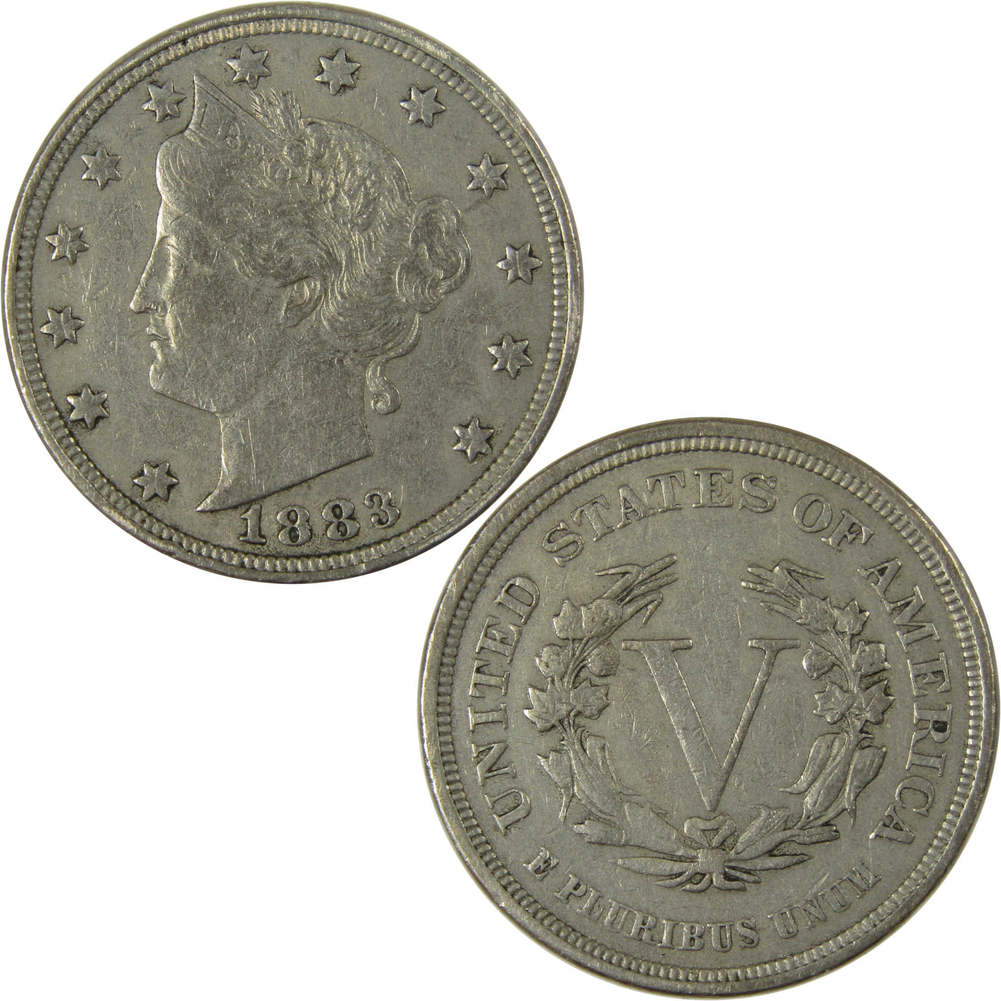 1883 No Cents Liberty Head V Nickel VF Very Fine 5c Coin SKU:I26511