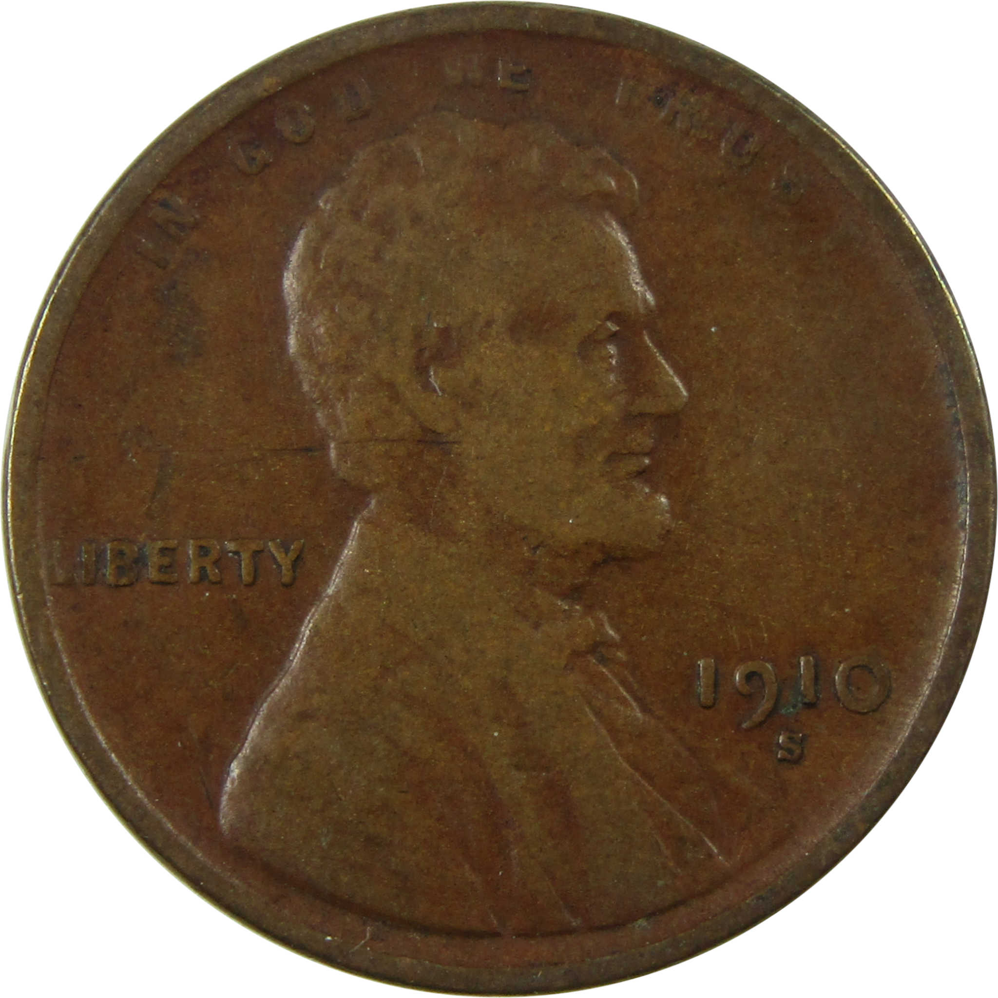 1910 S Lincoln Wheat Cent F Fine Penny 1c Coin Collectible SKU:I25273