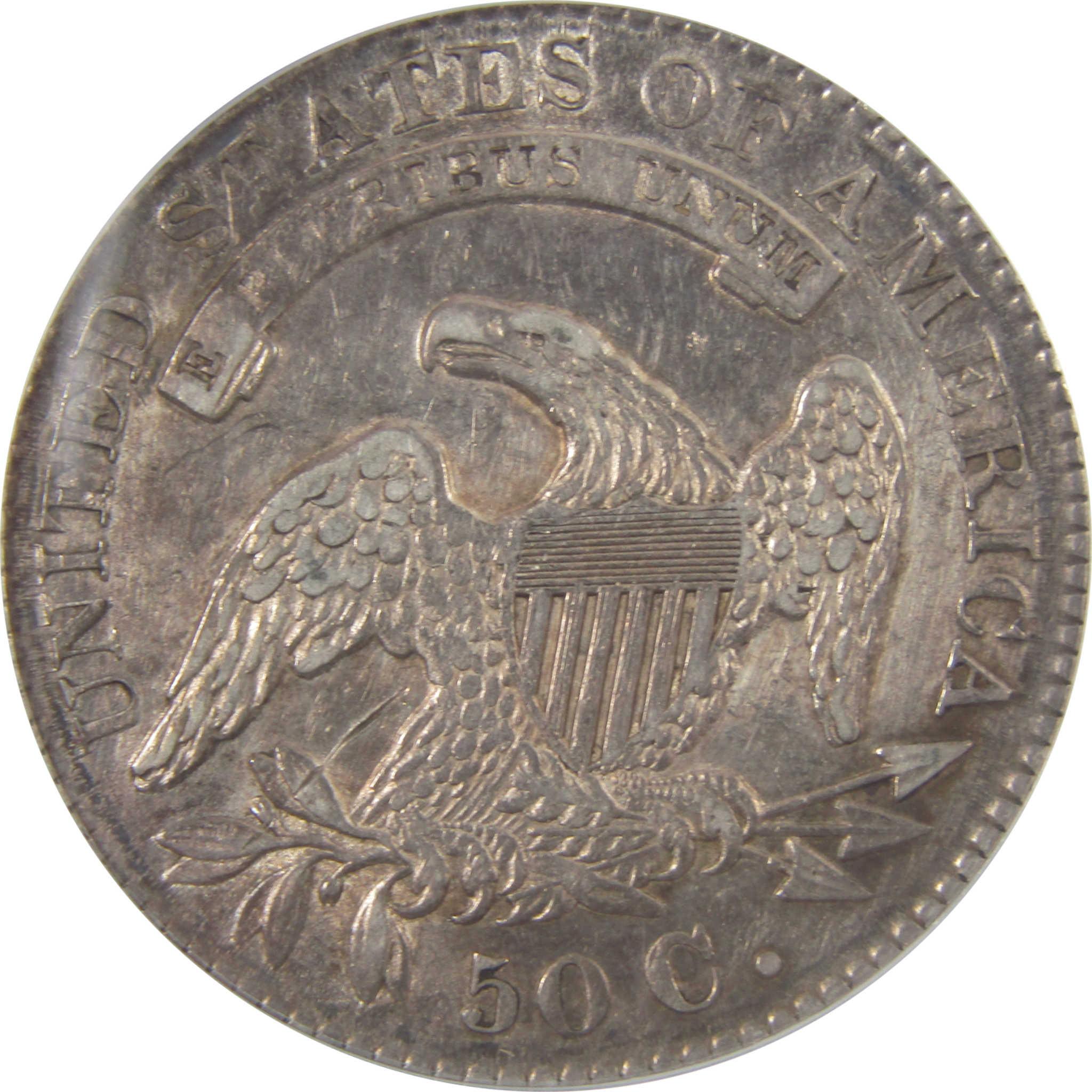 1830 Large 0 Capped Bust Silver 50c EF 45 Details ANACS SKU:I24428