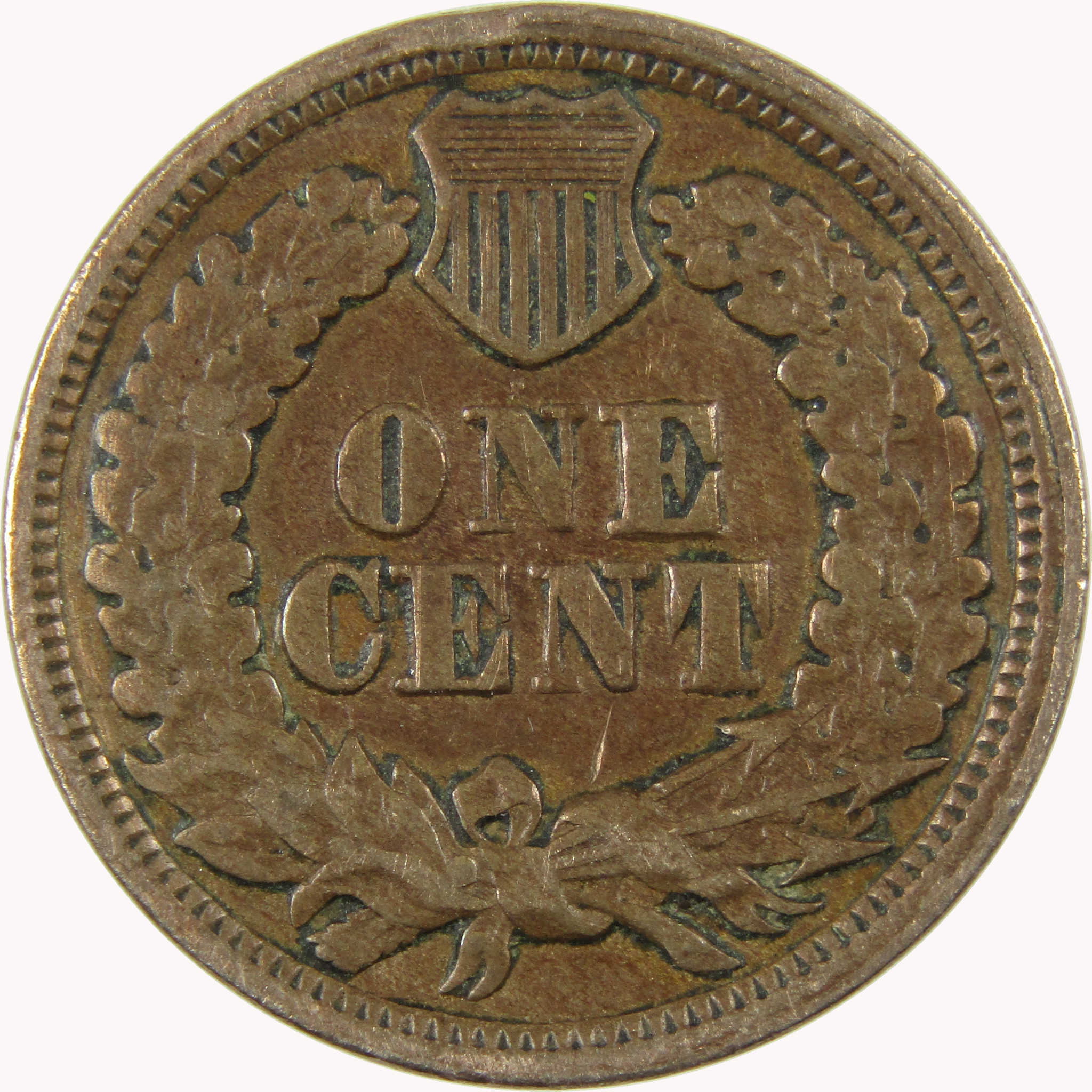 1863 Indian Head Cent F Fine Penny 1c Coin SKU:CP1107