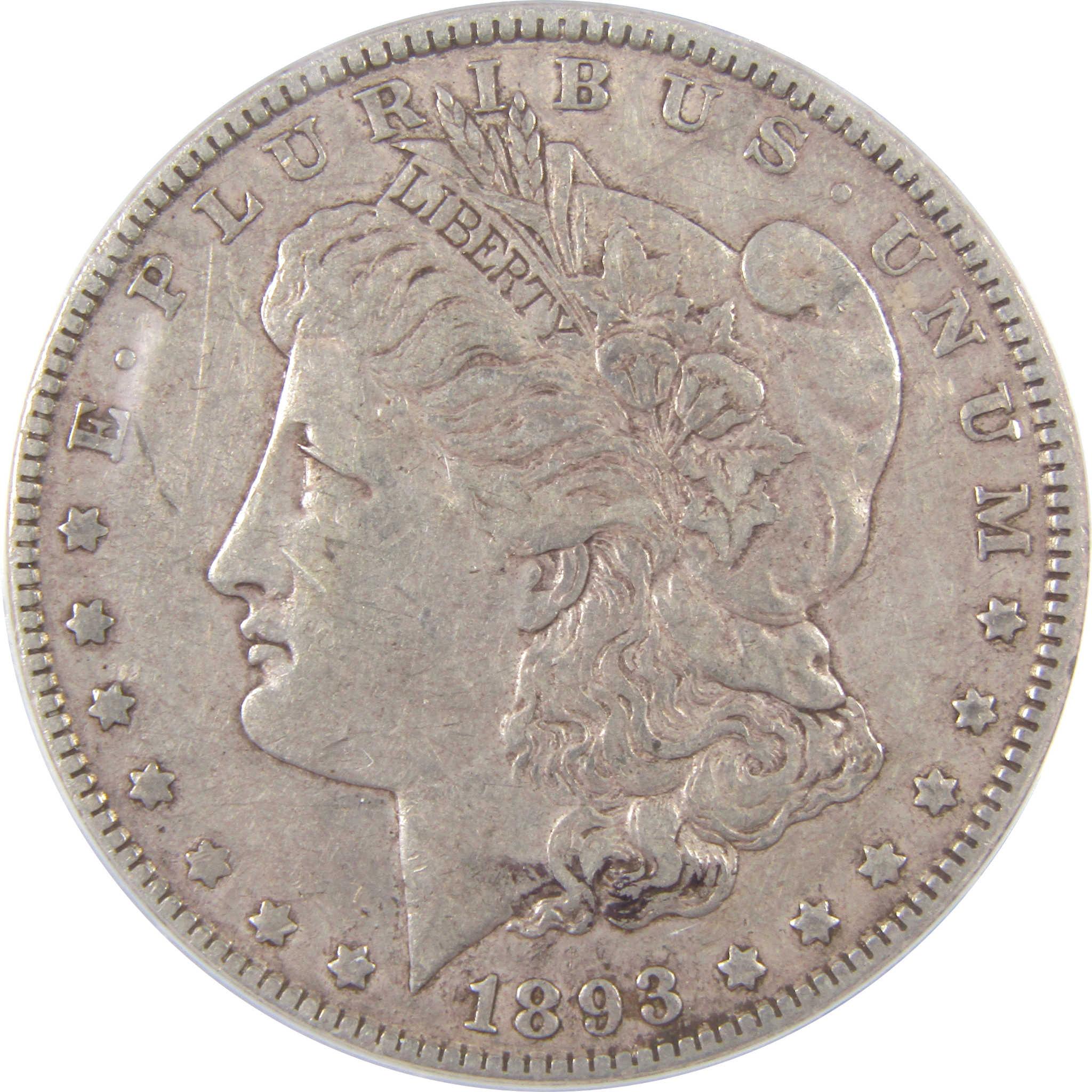 1893 Morgan Dollar VF 35 ANACS Silver $1 Coin SKU:I18653 - Morgan coin - Morgan silver dollar - Morgan silver dollar for sale - Profile Coins &amp; Collectibles