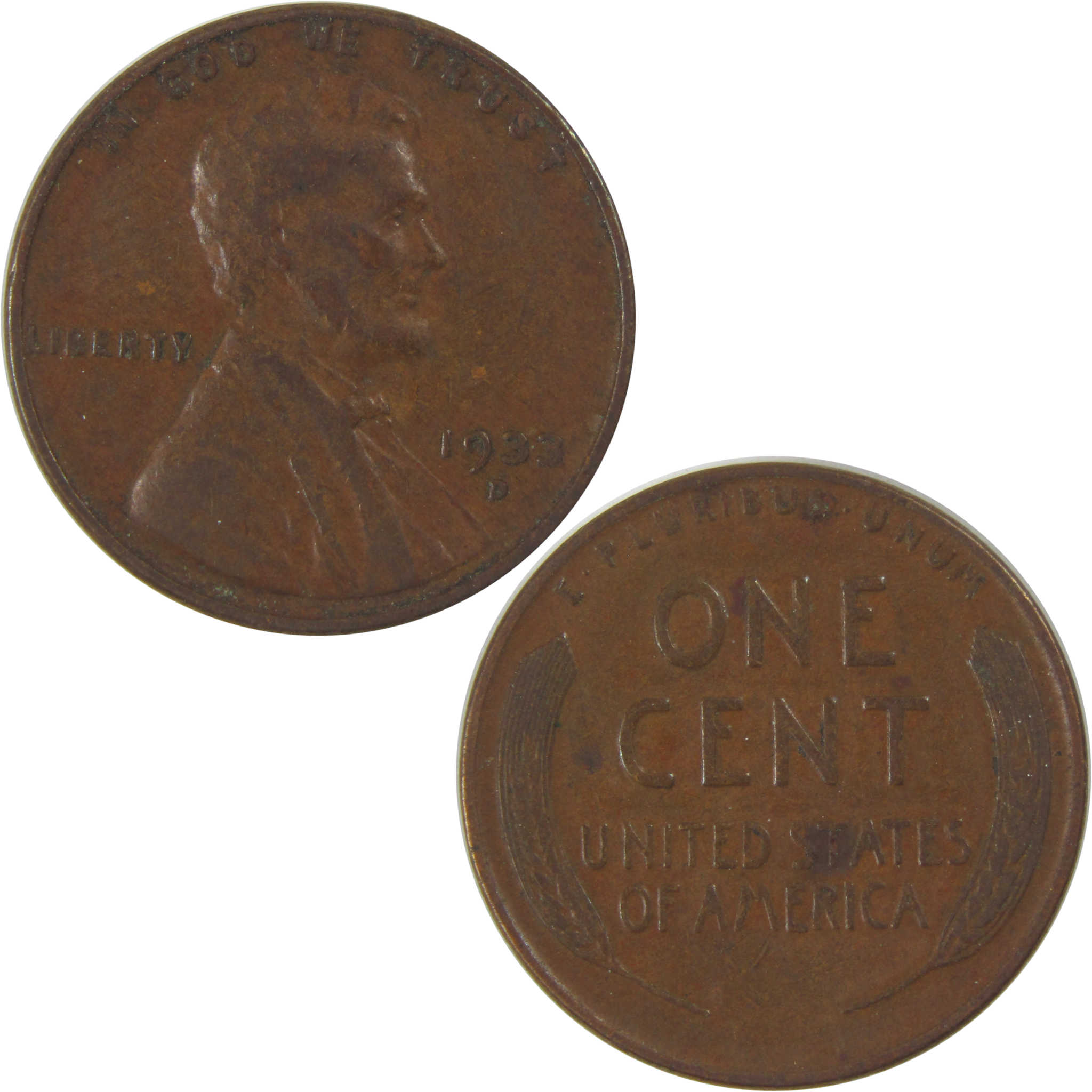 1933 D Lincoln Wheat Cent VF Very Fine Penny 1c Coin SKU:I23775