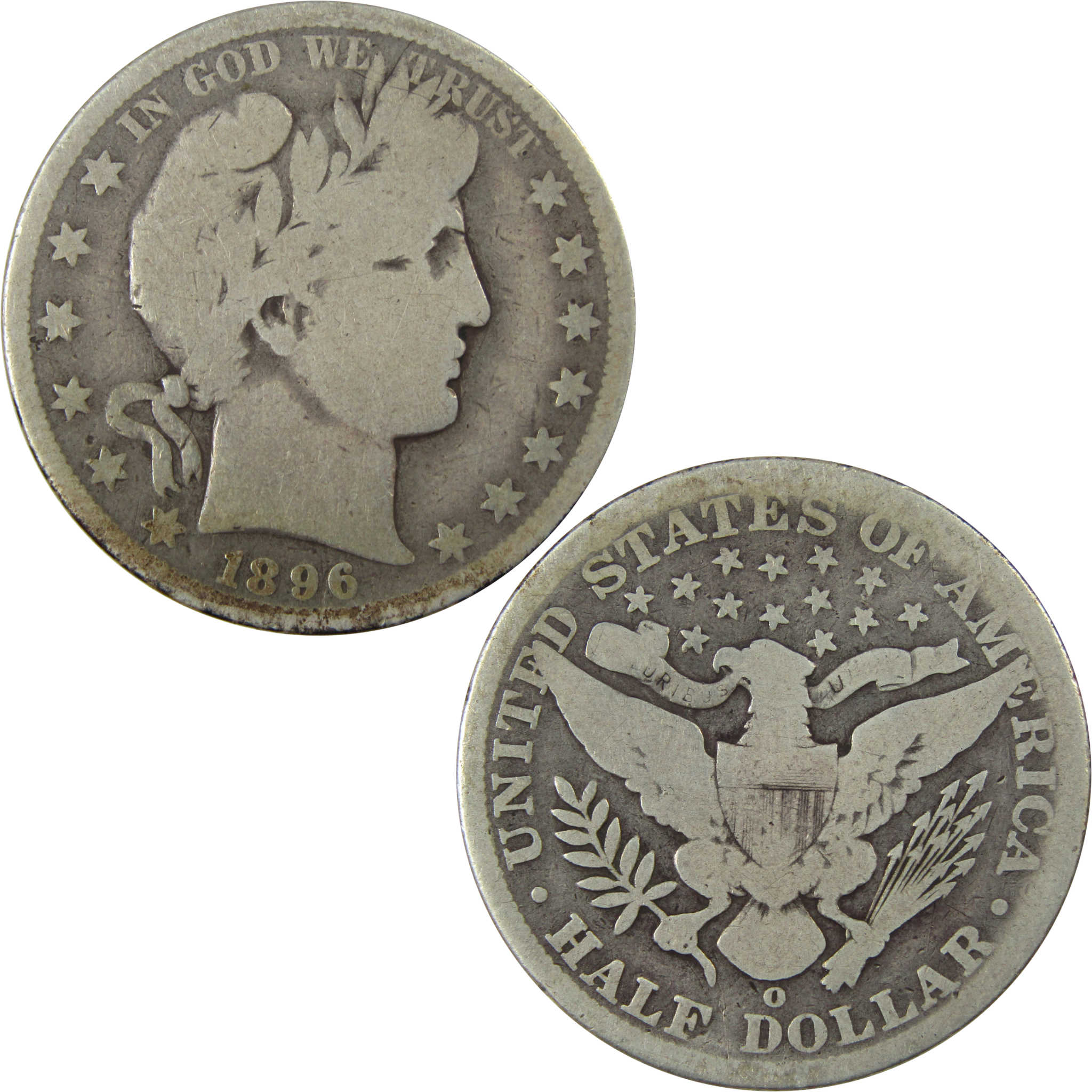 1896 O Barber Silver Half Dollar AG About Good 50c Coin SKU:I25966