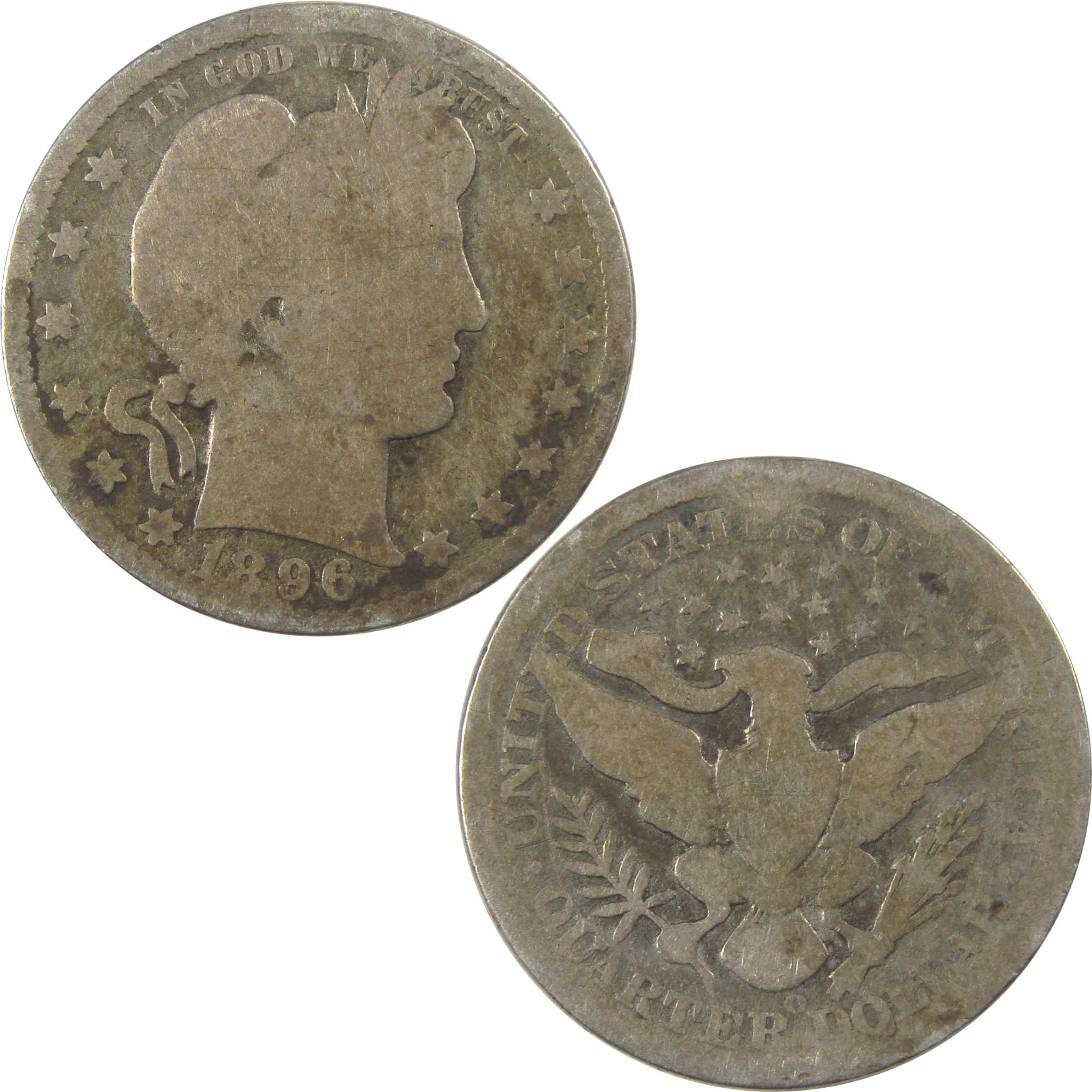 1896 O Barber Quarter AG About Good Silver 25c Coin SKU:I21886