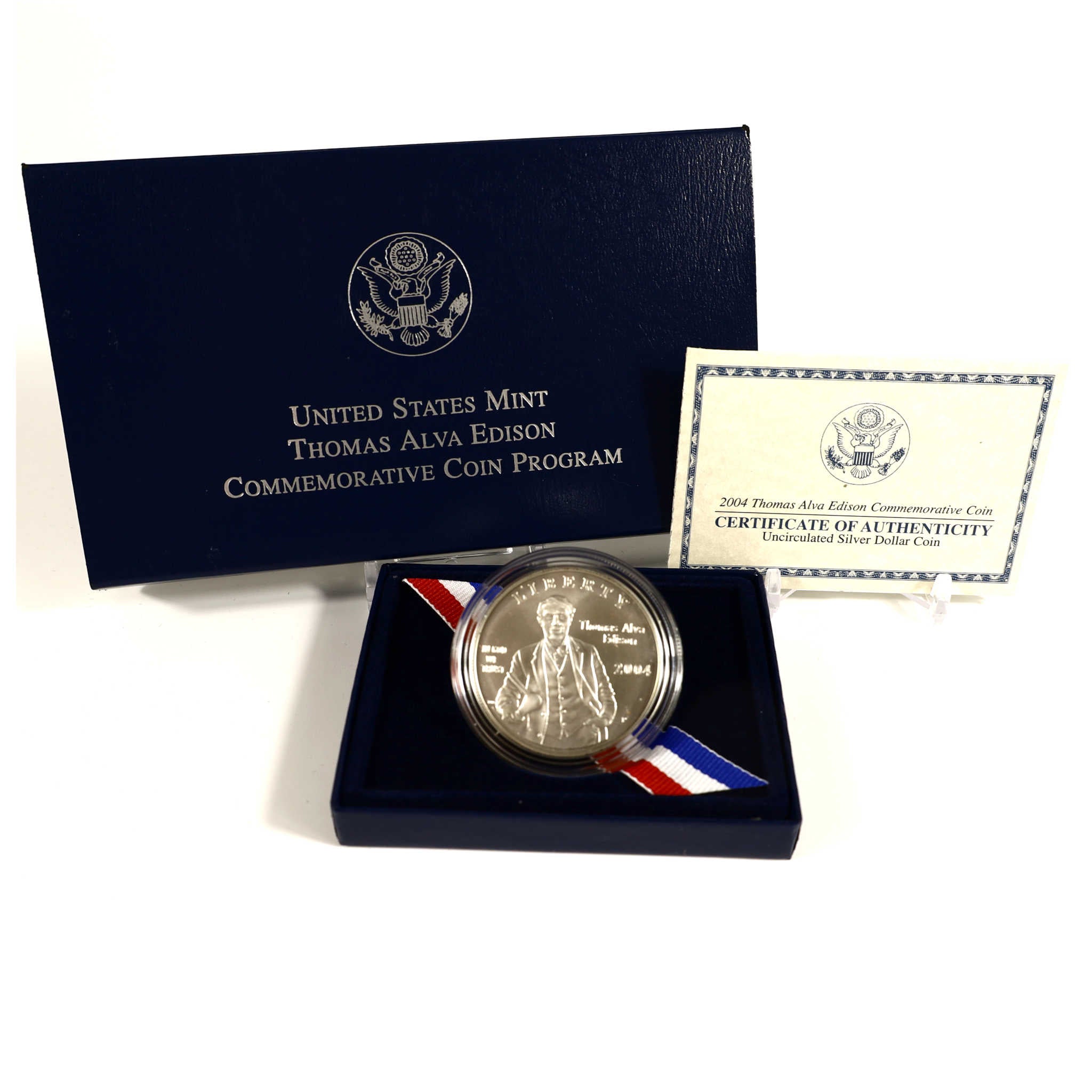 2004 P Thomas Alva Edison Dollar Uncirculated Silver Coin SKU:CPC5032