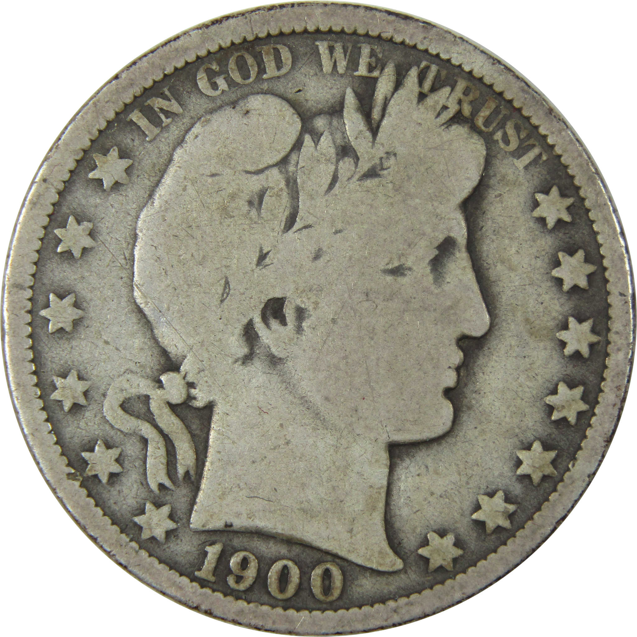 1900 O Barber Half Dollar VG Very Good Silver 50c Coin SKU:I14738