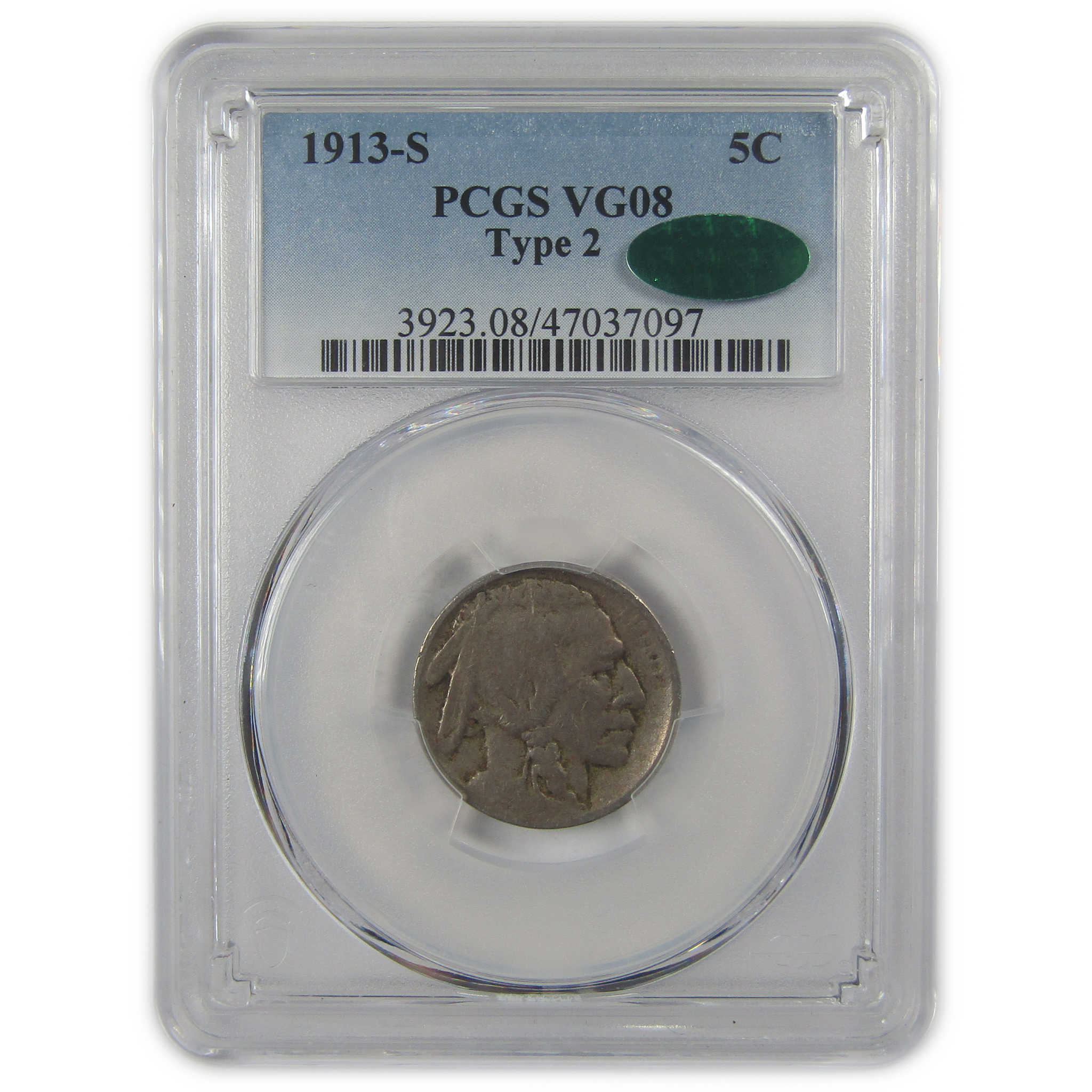 1913 S Type 2 Indian Head Buffalo Nickel VG 8 PCGS CAC SKU:I22432