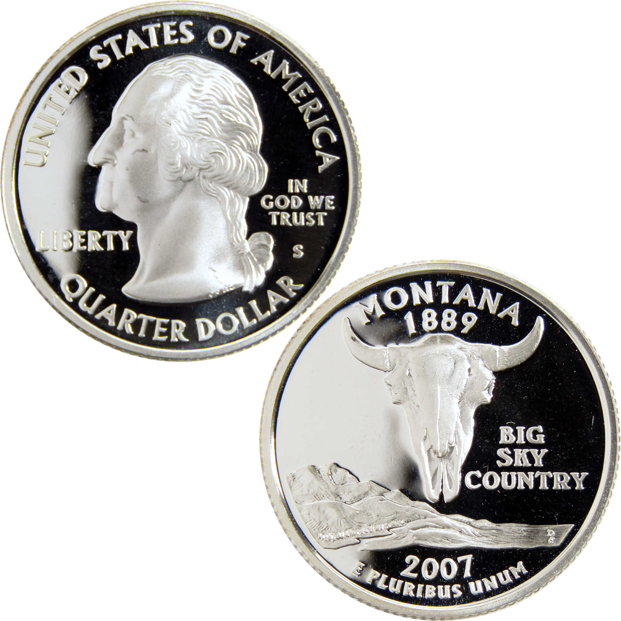 2007 S Montana State Quarter Silver 25c Proof Coin