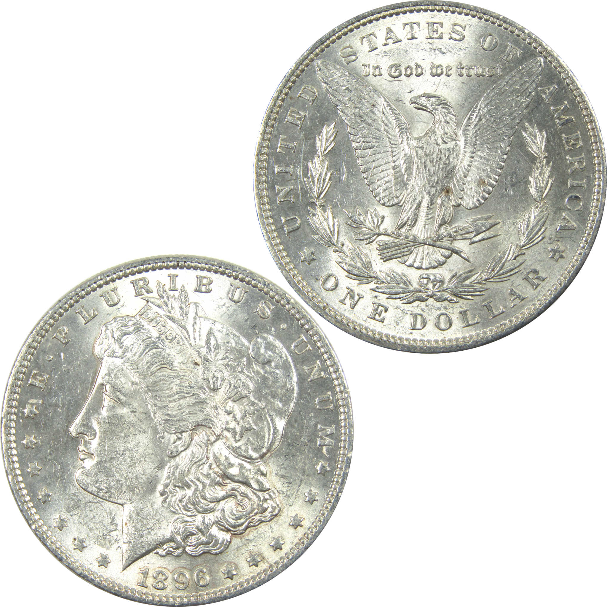 1896 Morgan Dollar AU About Uncirculated Silver $1 Coin SKU:I15412 - Morgan coin - Morgan silver dollar - Morgan silver dollar for sale - Profile Coins &amp; Collectibles