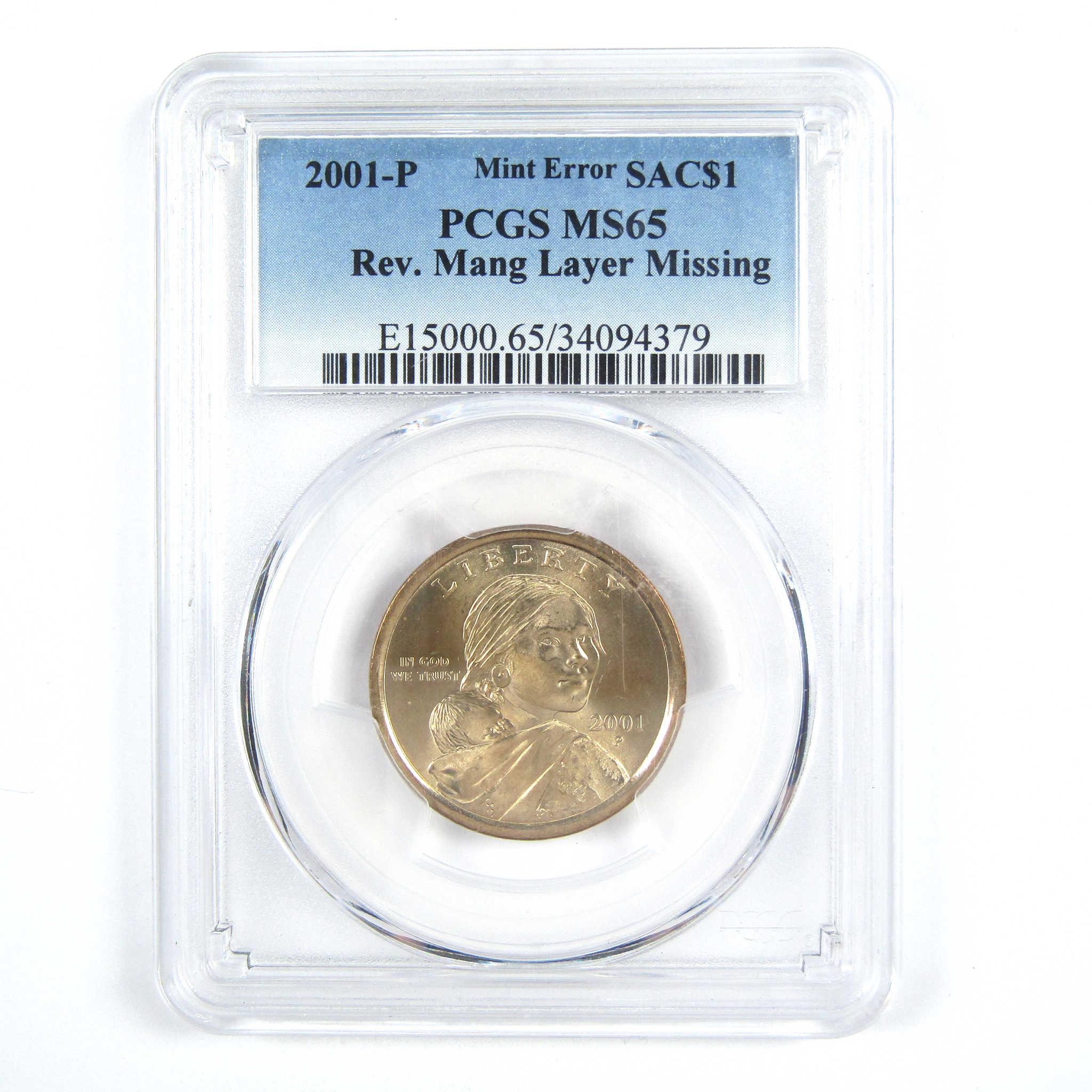 2001 P Sacagawea Dollar MS 65 PCGS $1 Uncirculated SKU:CPC7571