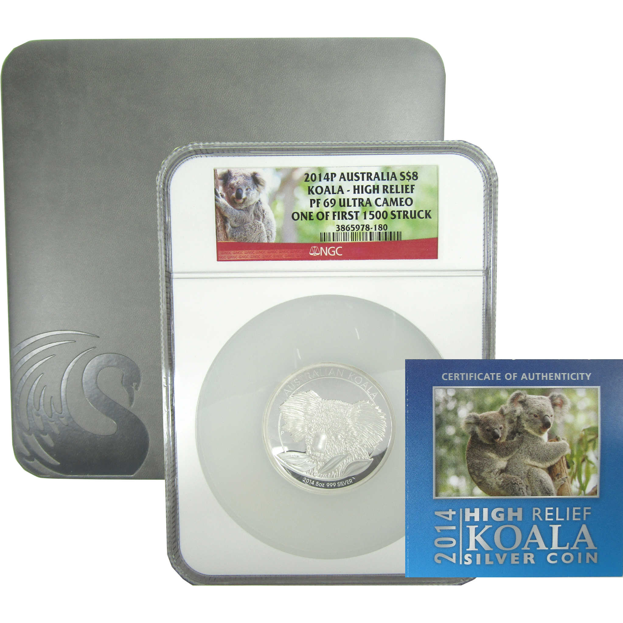 2014 P Australian Koala PF 69 UCAM NGC 5 oz Silver COA SKU:CPC9319