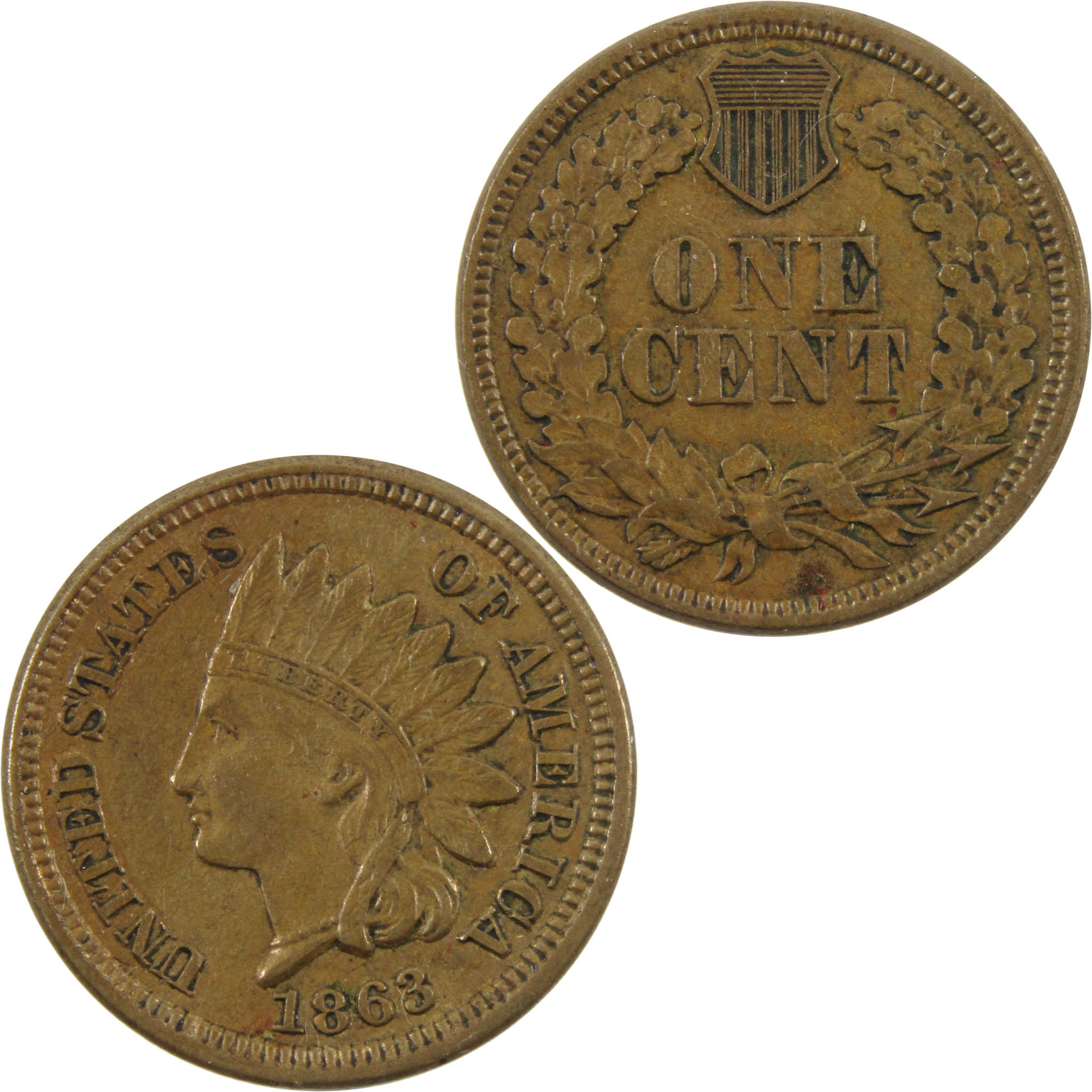 1863 Indian Head Cent CH AU Copper-Nickel 1c SKU:I10640