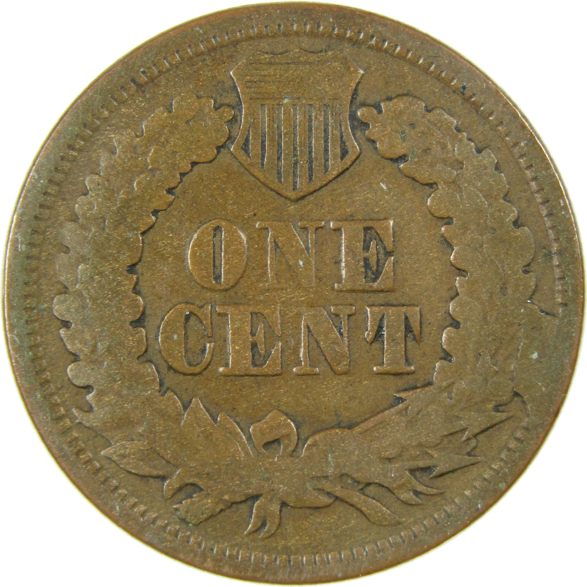 1867 Indian Head Cent G Good Penny 1c Coin Cud Mint Error SKU:I27816