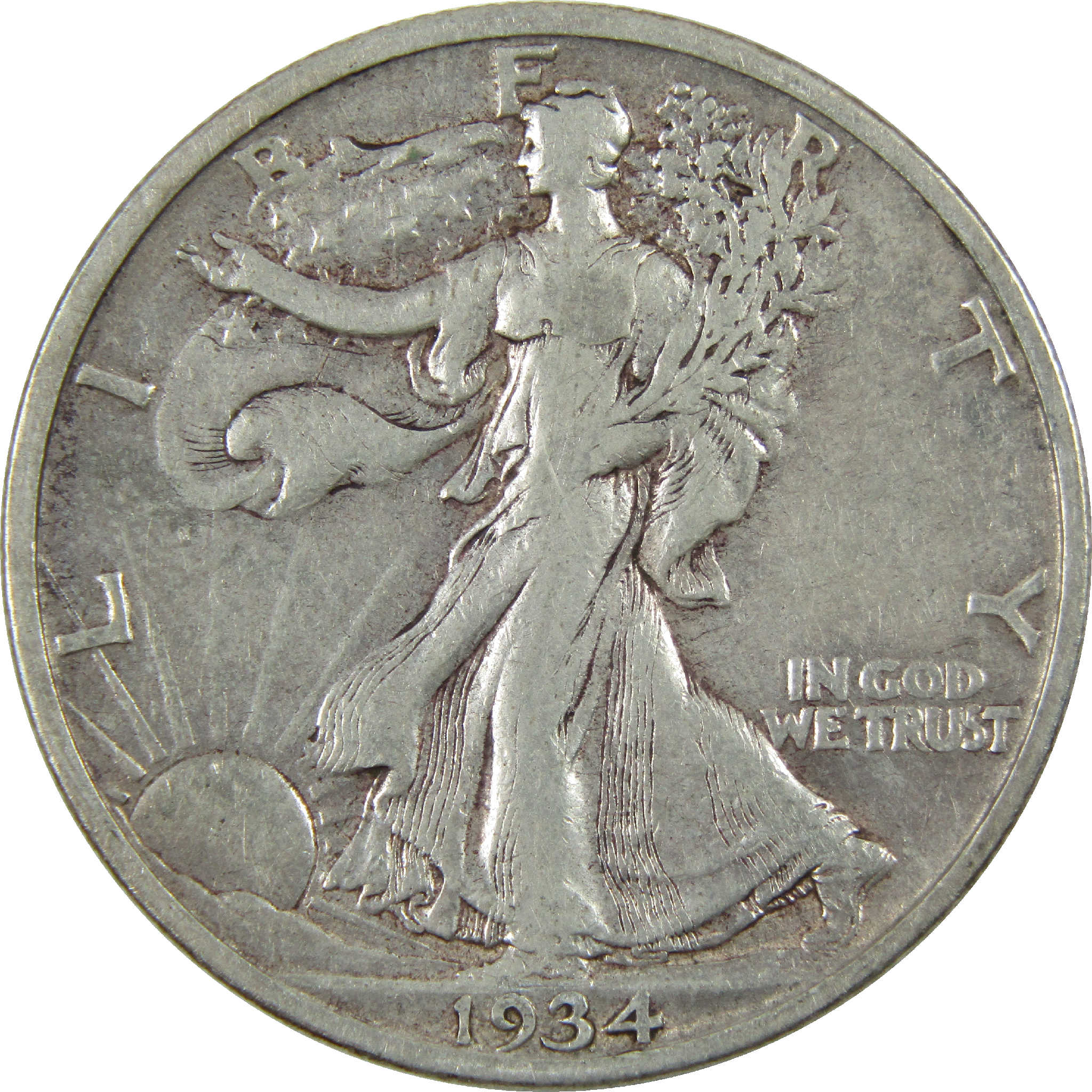 1934 S Liberty Walking Half Dollar VF Very Fine Silver 50c SKU:I11877