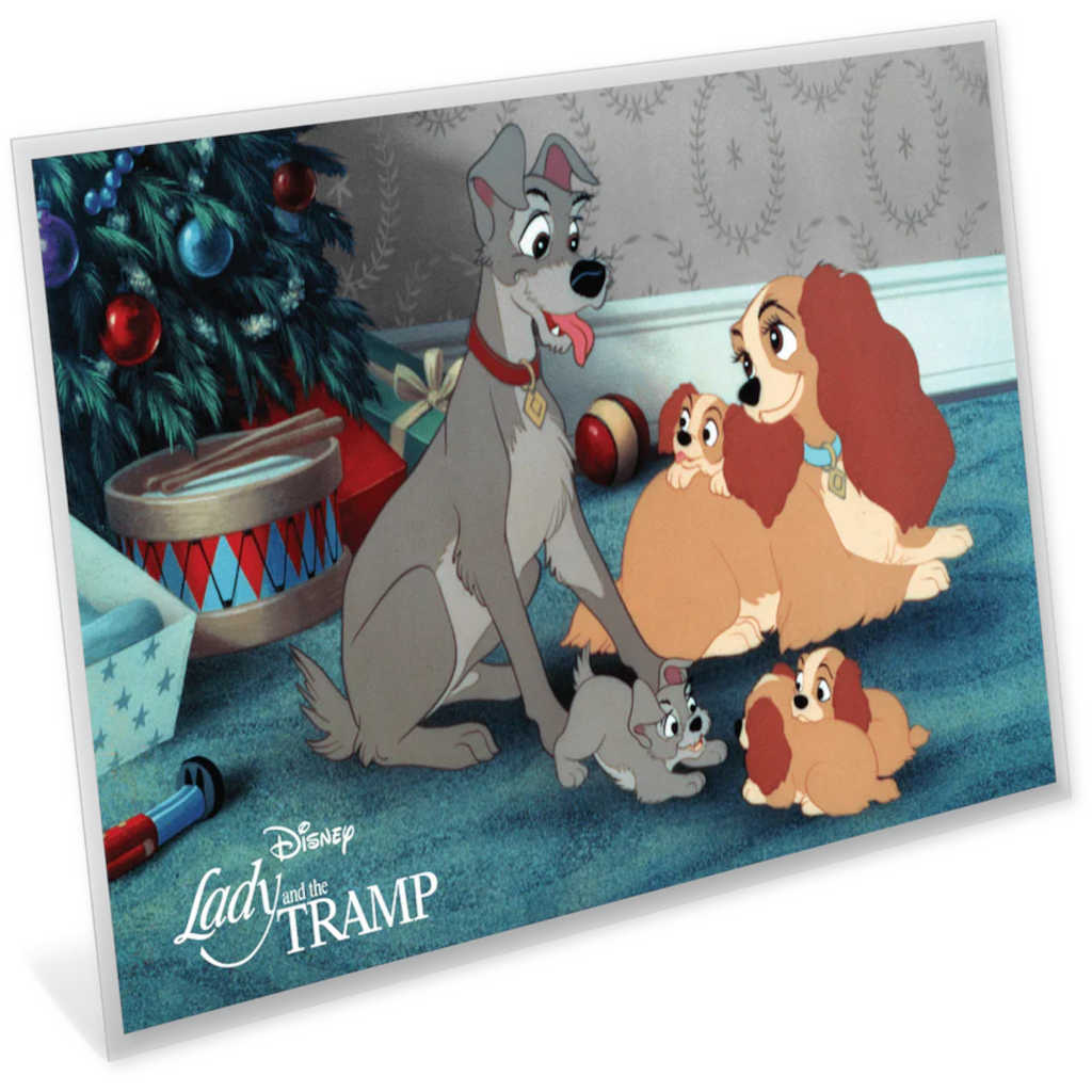 Disney Season's Greetings Lady and the Tramp Silver $1 Note SKU:OPC180