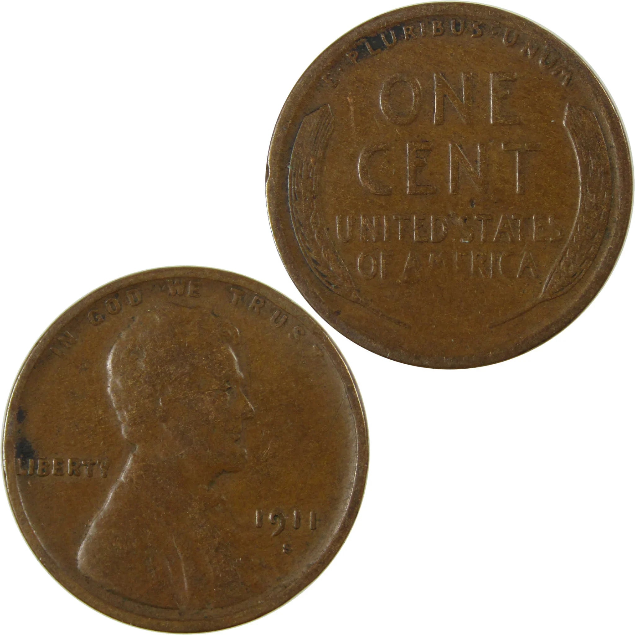 1911 S Lincoln Wheat Cent F Fine Penny 1c Coin Collectible SKU:I26381
