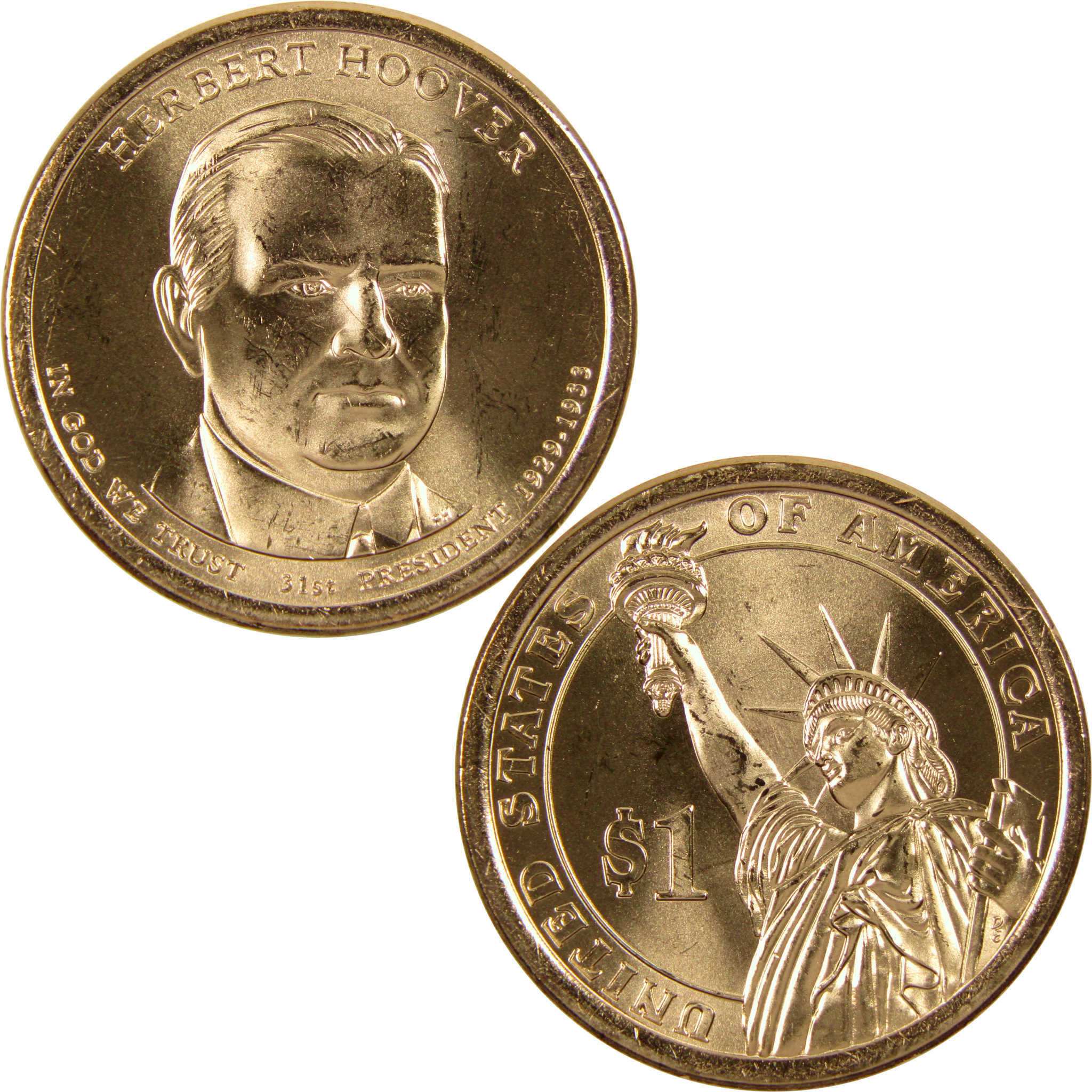 2014 P Herbert Hoover Presidential Dollar BU Uncirculated $1 Coin