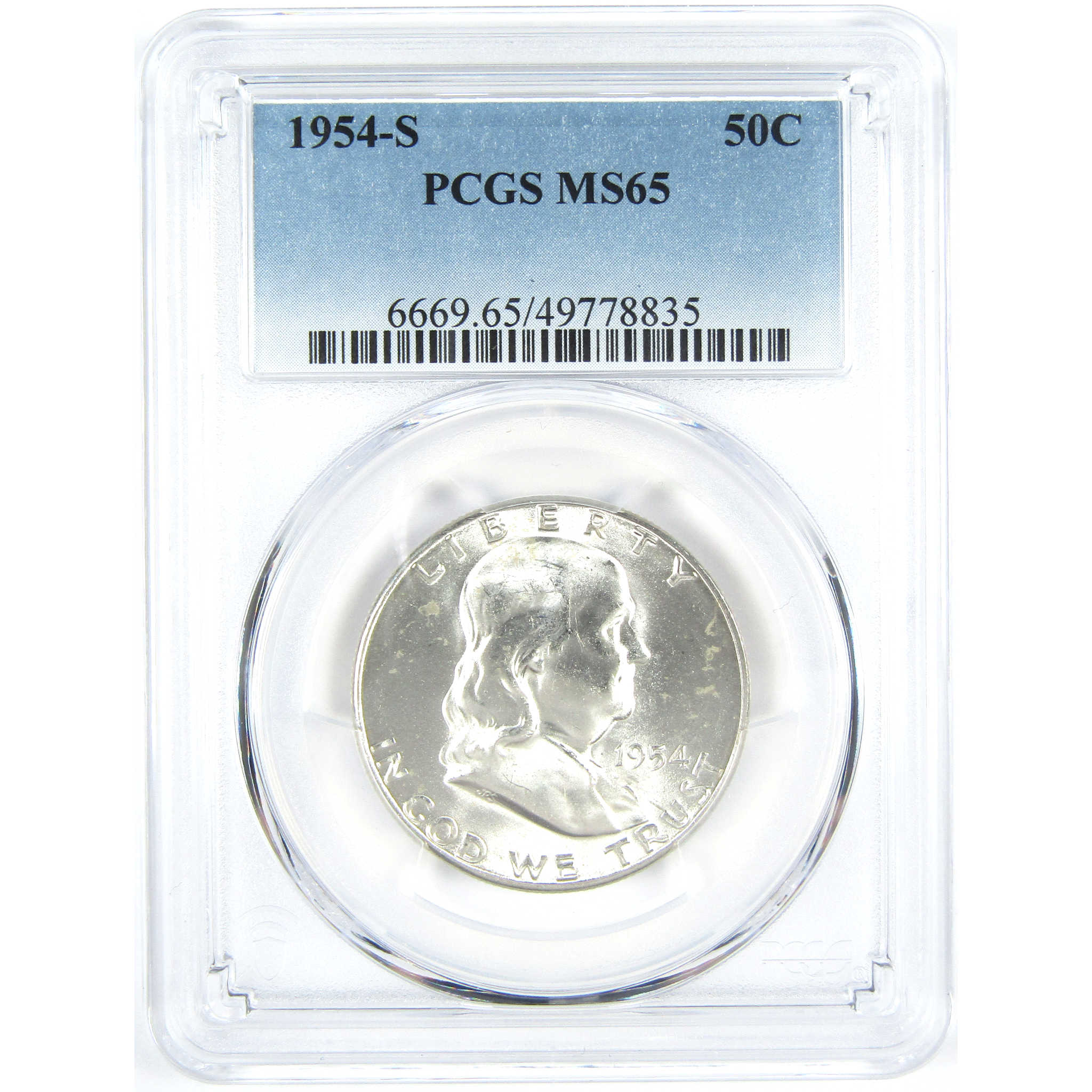 1954 S Franklin Half Dollar MS 65 PCGS Silver 50c Unc Coin SKU:I15237