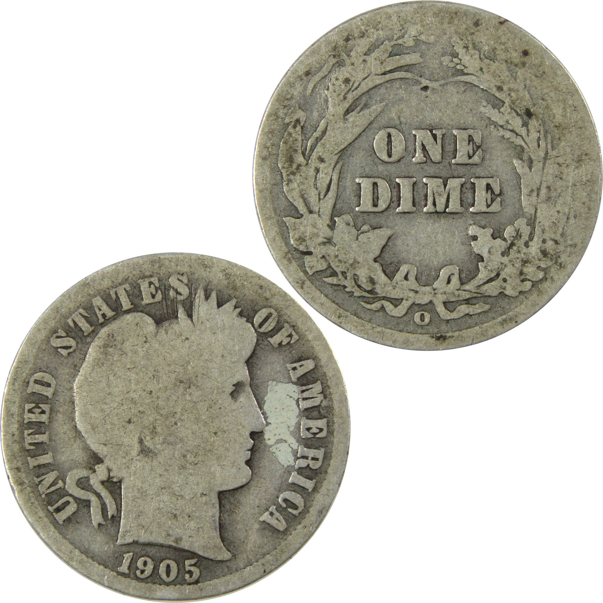 1905 O Micro O Barber Silver Dime AG About Good 10c Coin SKU:I26626