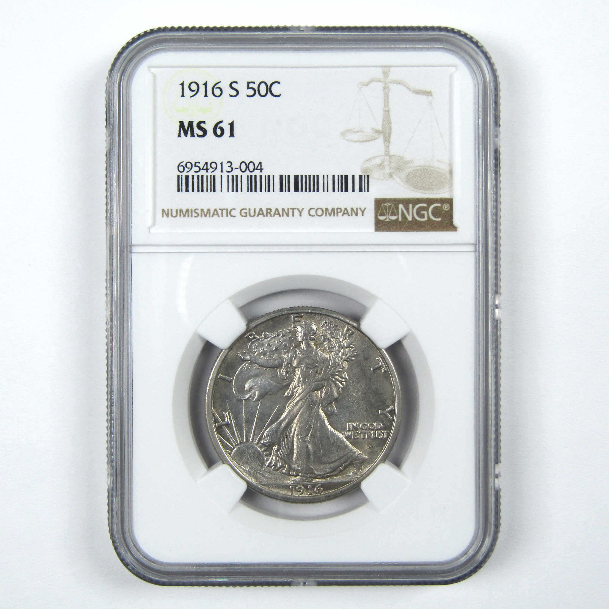 1916 S Liberty Walking Half Dollar MS 61 NGC Uncirculated SKU:I15071