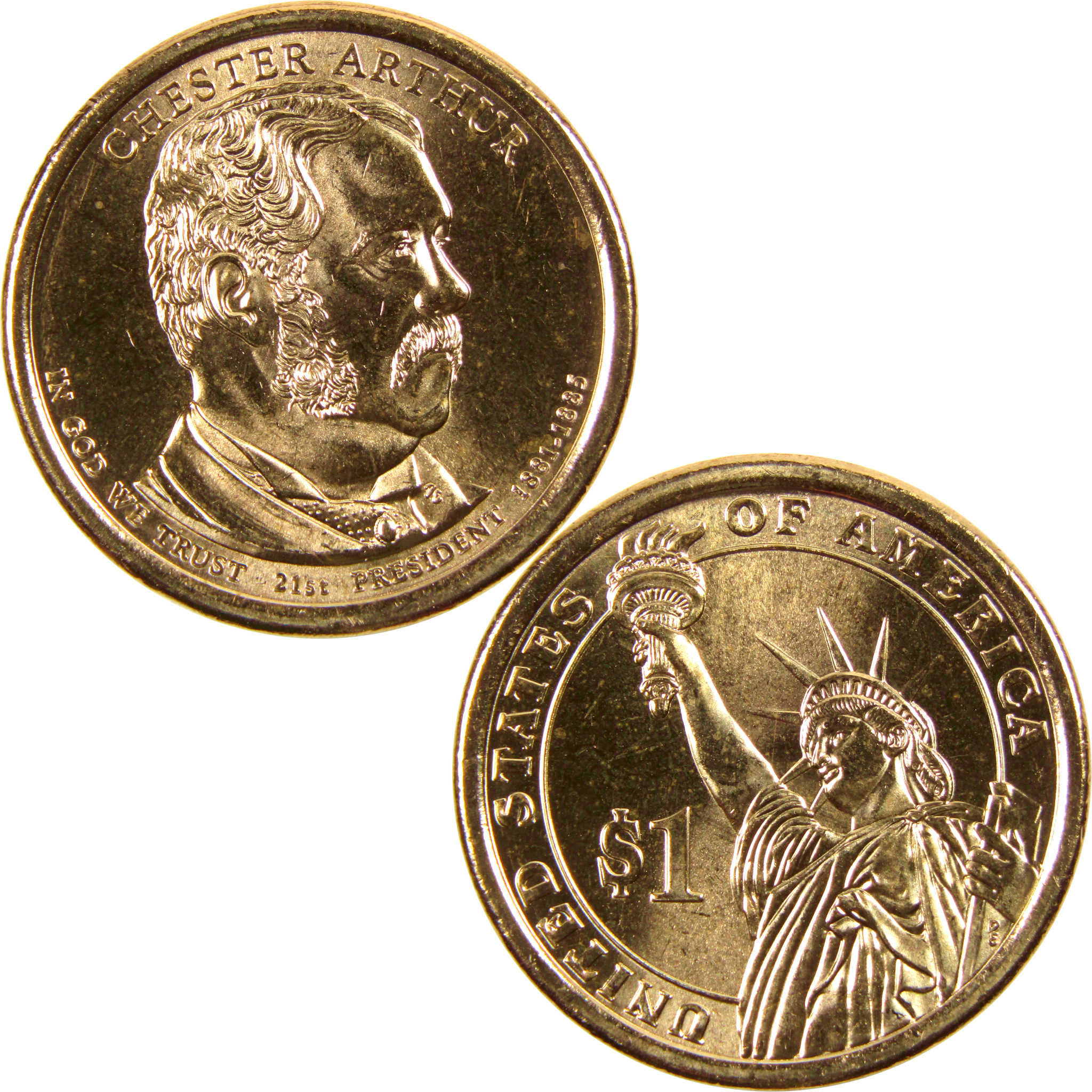 2012 D Chester A Arthur Presidential Dollar BU Uncirculated $1 Coin