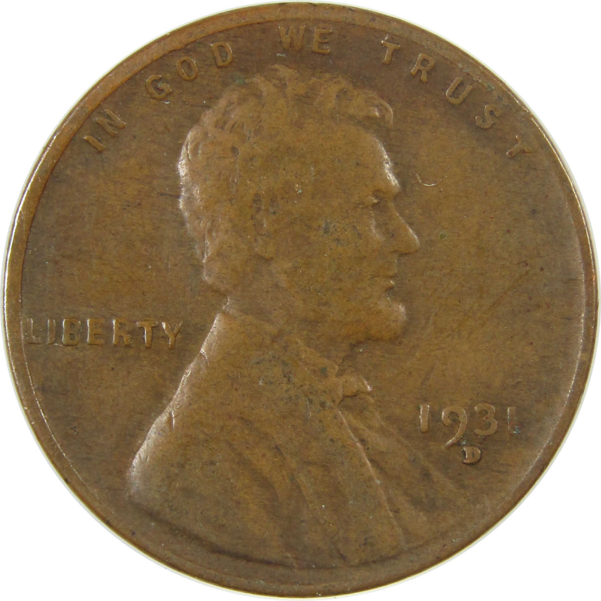 1931 D Lincoln Wheat Cent F Fine Penny 1c Coin Collectible SKU:I26795
