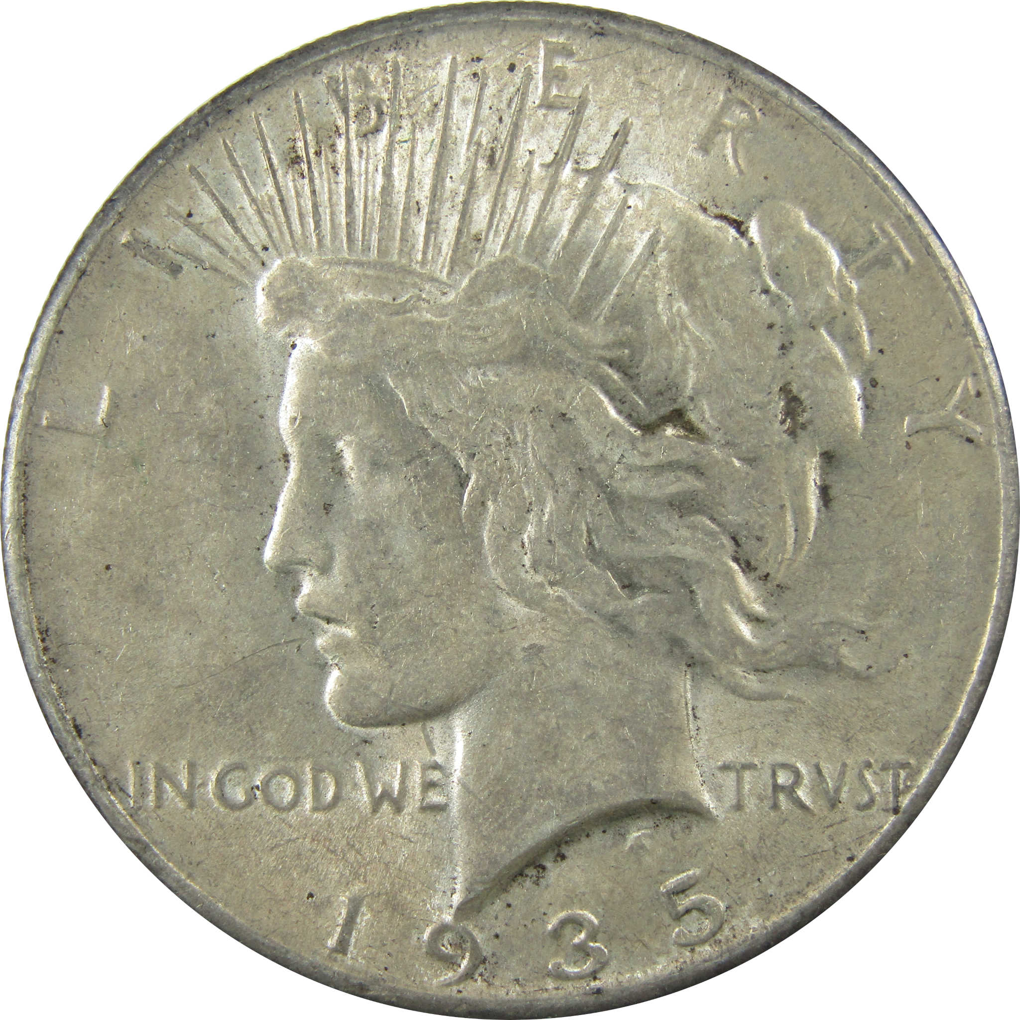 1935 Peace Silver Dollar AU About Uncirculated $1 Coin SKU:I24769