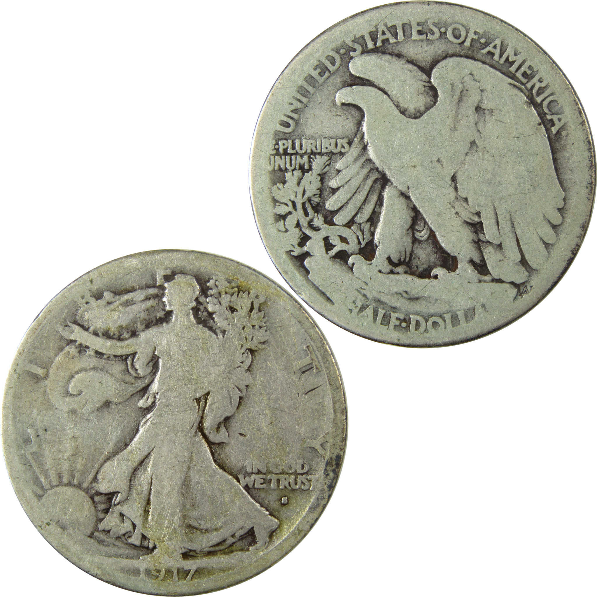 1917 S Obverse Liberty Walking Silver Half Dollar G Good SKU:I25750