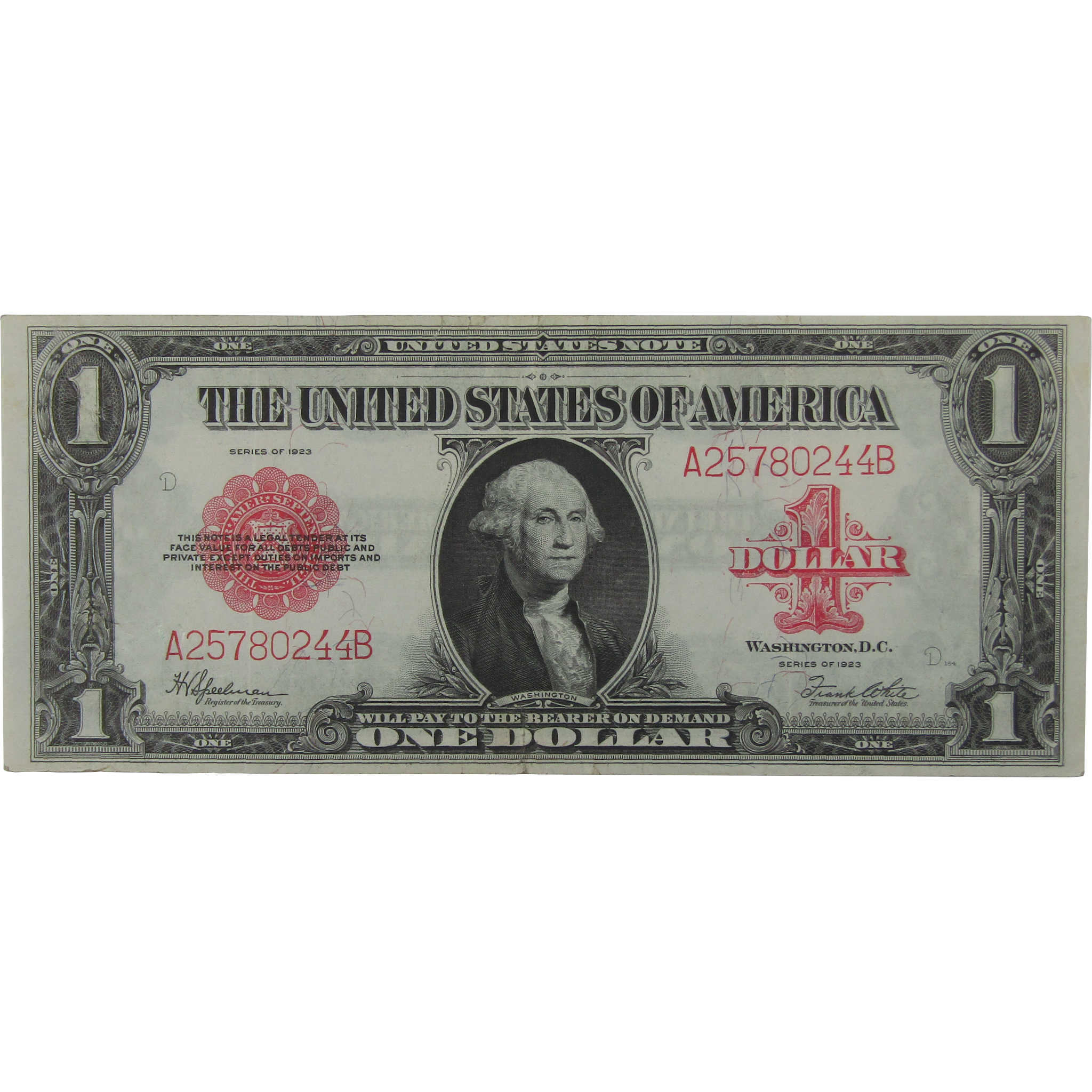 1923 $1 Large Size Legal Tender Note Fr 40 VF Very Fine Currency