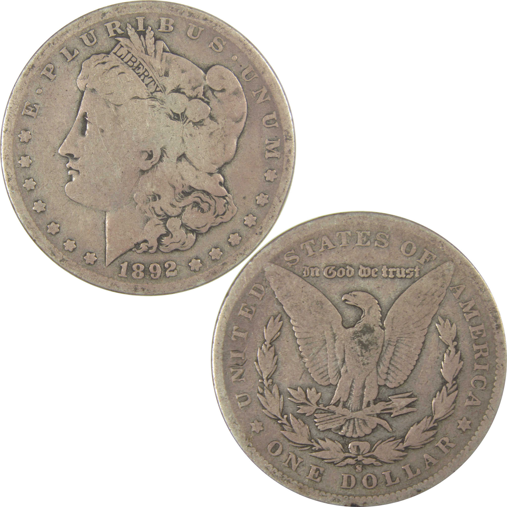 1892 S Morgan Dollar VG Very Good Silver $1 Coin SKU:CPC1041 - Morgan coin - Morgan silver dollar - Morgan silver dollar for sale - Profile Coins &amp; Collectibles