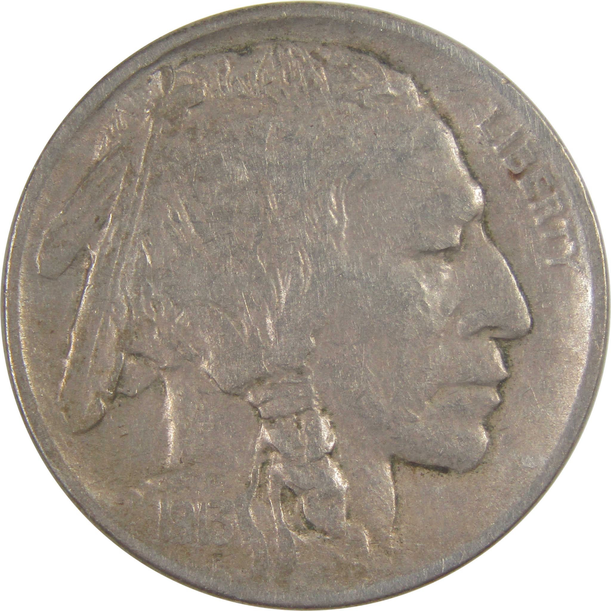 1913 D Type 1 Indian Head Buffalo Nickel VF Very Fine 5c SKU:I16678